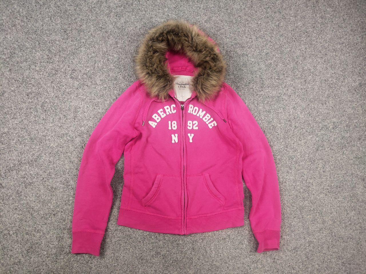 If Six Was Nine Rare Vintage Abercrombie Fur Zip Hoodie if six was nine Y2K Size L / US 10 / IT 46 - 9 Thumbnail