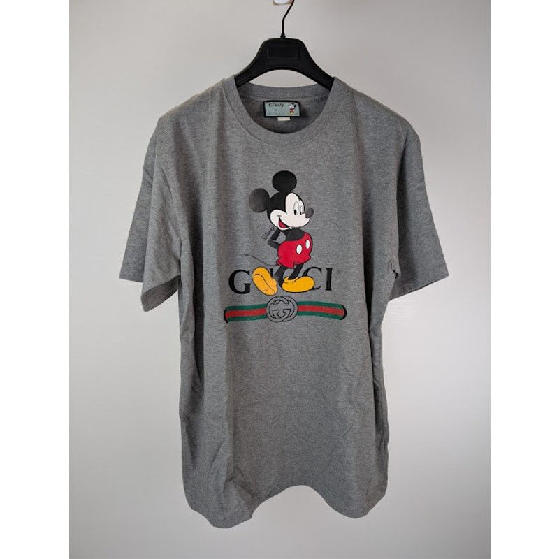 Disney × Gucci o1rshd1 Oversized Mickey Mouse Logo T-Shirt in Grey Size US XL / EU 56 / 4 - 2 Thumbnail