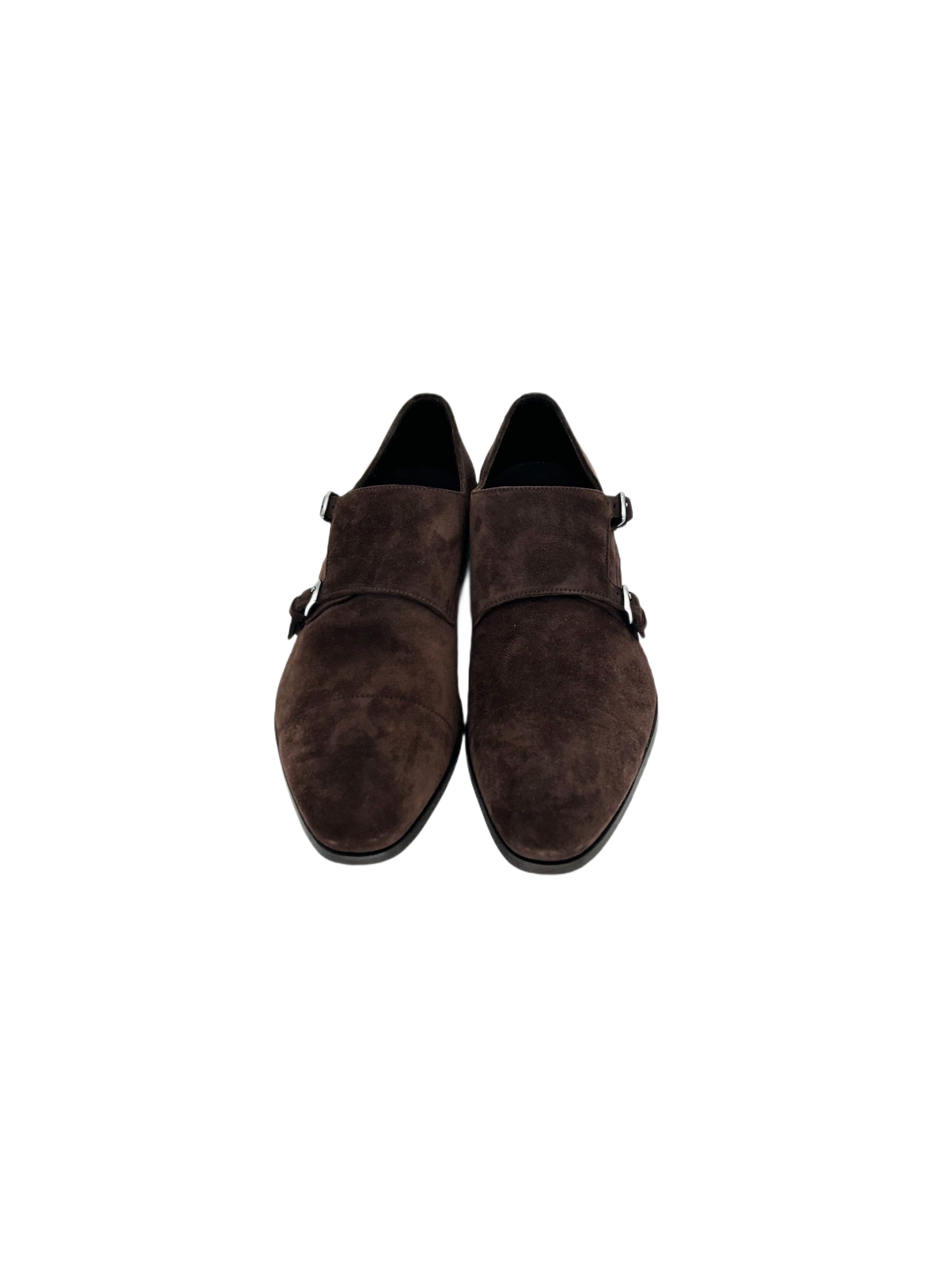 Prada Prada Brown Suede Double Monk Strap Shoe Size US 11 / EU 44 - 3 Thumbnail