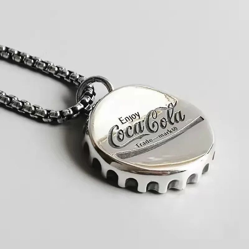Japanese Brand × Vintage Retro Design Coca Cola Bottle Cap Pendant Necklace Size ONE SIZE - 2 Thumbnail
