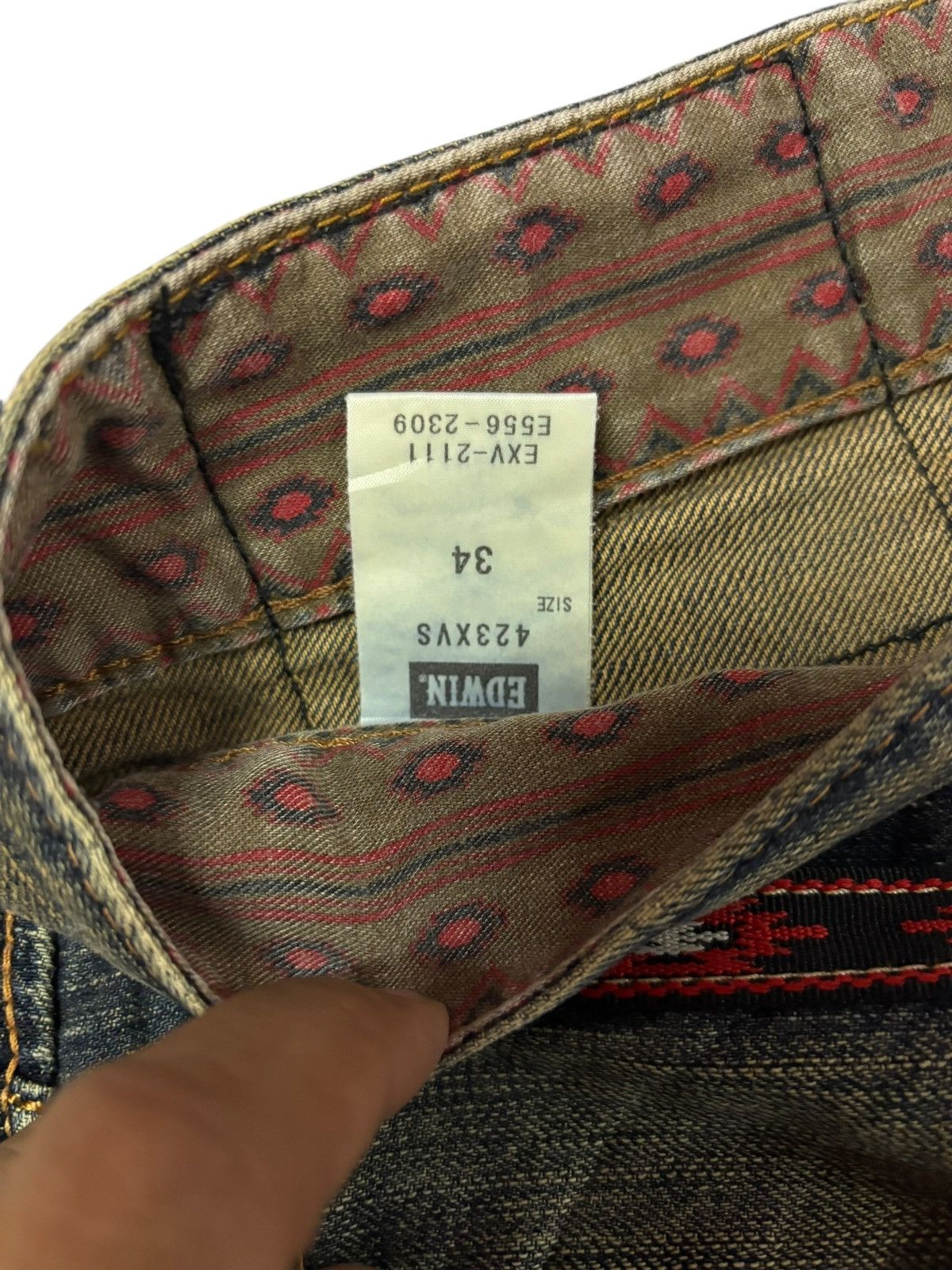 Edwin Vtg Edwin XV Japan Mud Washed Distressed Jeans Size US 34 / EU 50 - 9 Thumbnail