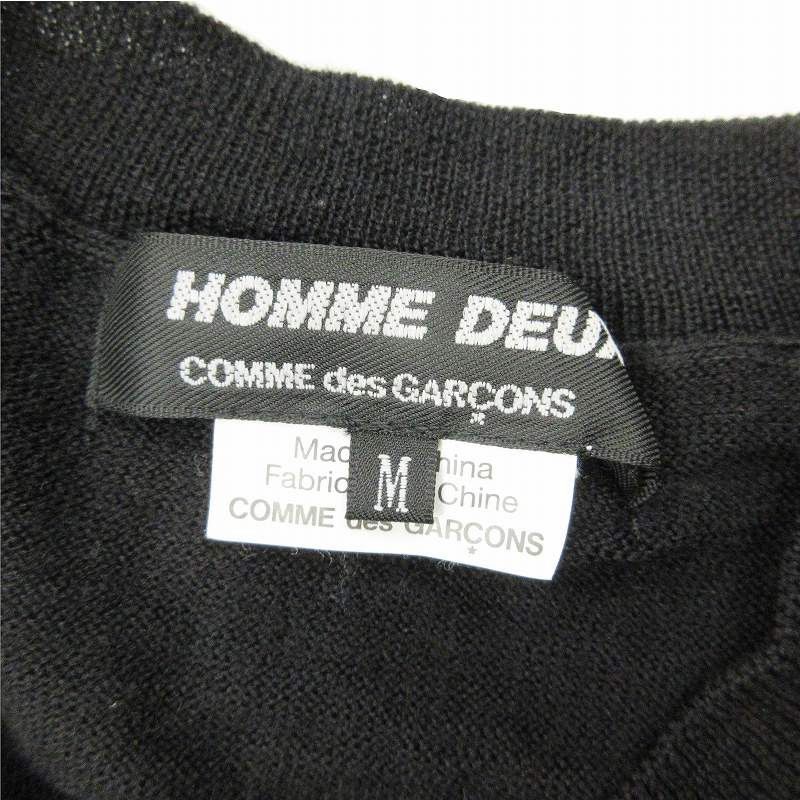 Comme des Garcons Homme Deux Sweater knit pullover long sleeve wool crewneck Black Size US M / EU 48-50 / 2 - 6 Thumbnail