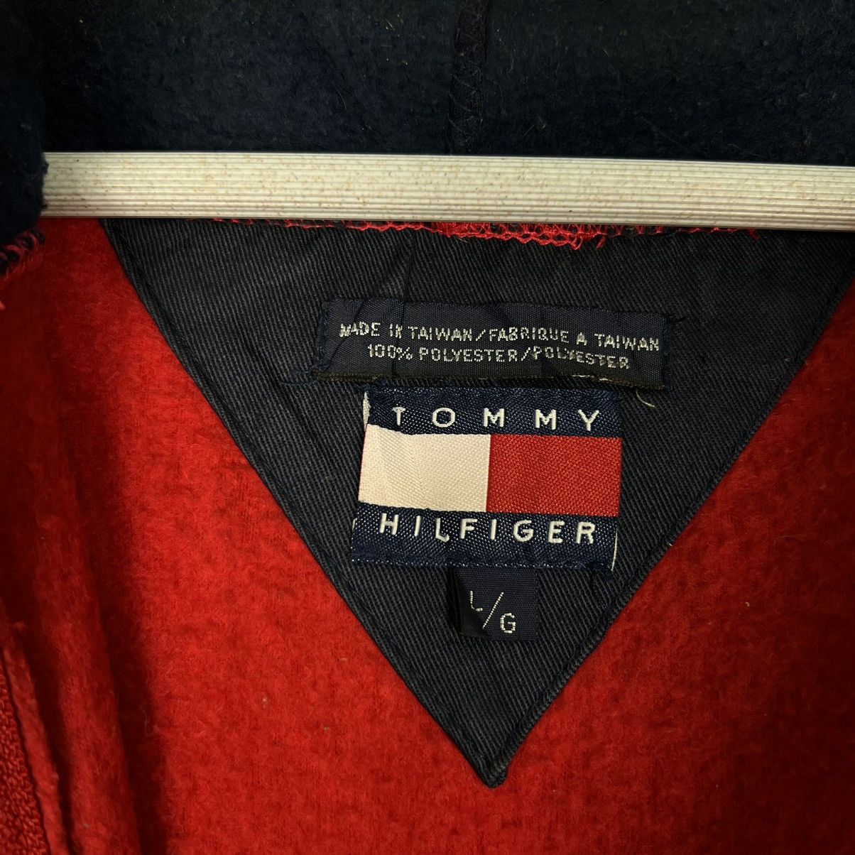 Tommy Hilfiger 🔥 VINTAGE 90s TOMMY HILFIGER ANORAK FLEECE HOODIES BOMBER Size US L / EU 52-54 / 3 - 16 Thumbnail