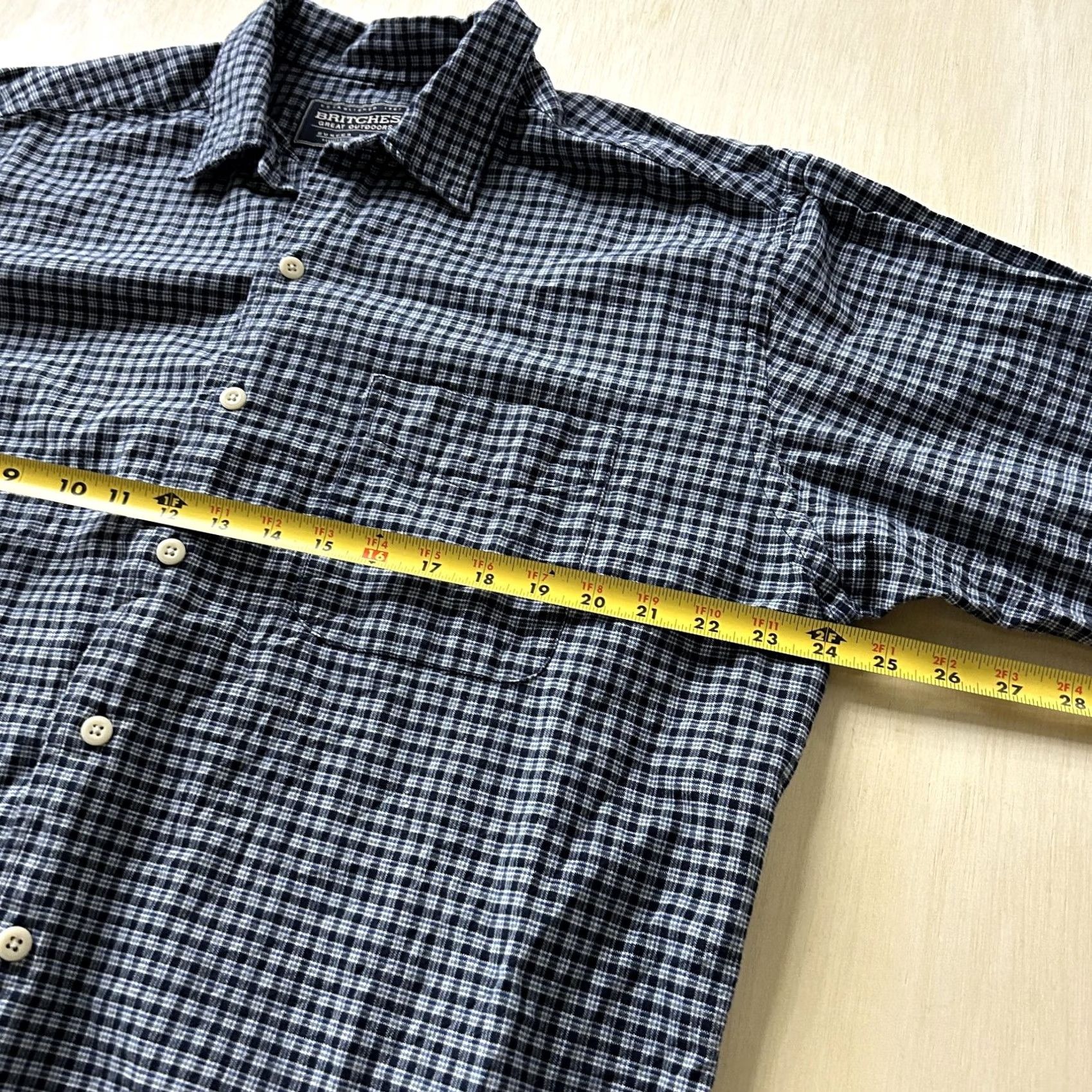 Greats Britches Great Outdoors Shirt Mens XL Blue Check Long Sleeve Button Up Casual Size US XL / EU 56 / 4 - 4 Thumbnail