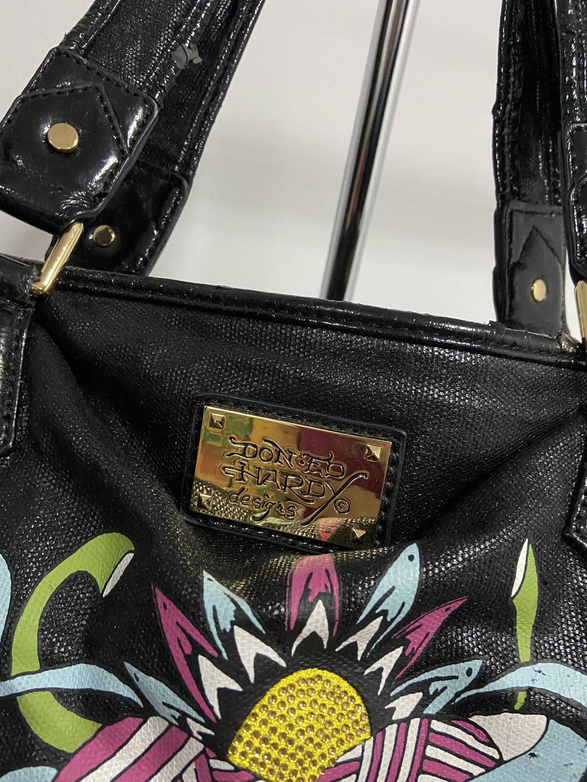 Ed Hardy × Vintage Ed Hardy Vintage tote Bag Big Print Logo rhinestones Size ONE SIZE - 5 Thumbnail