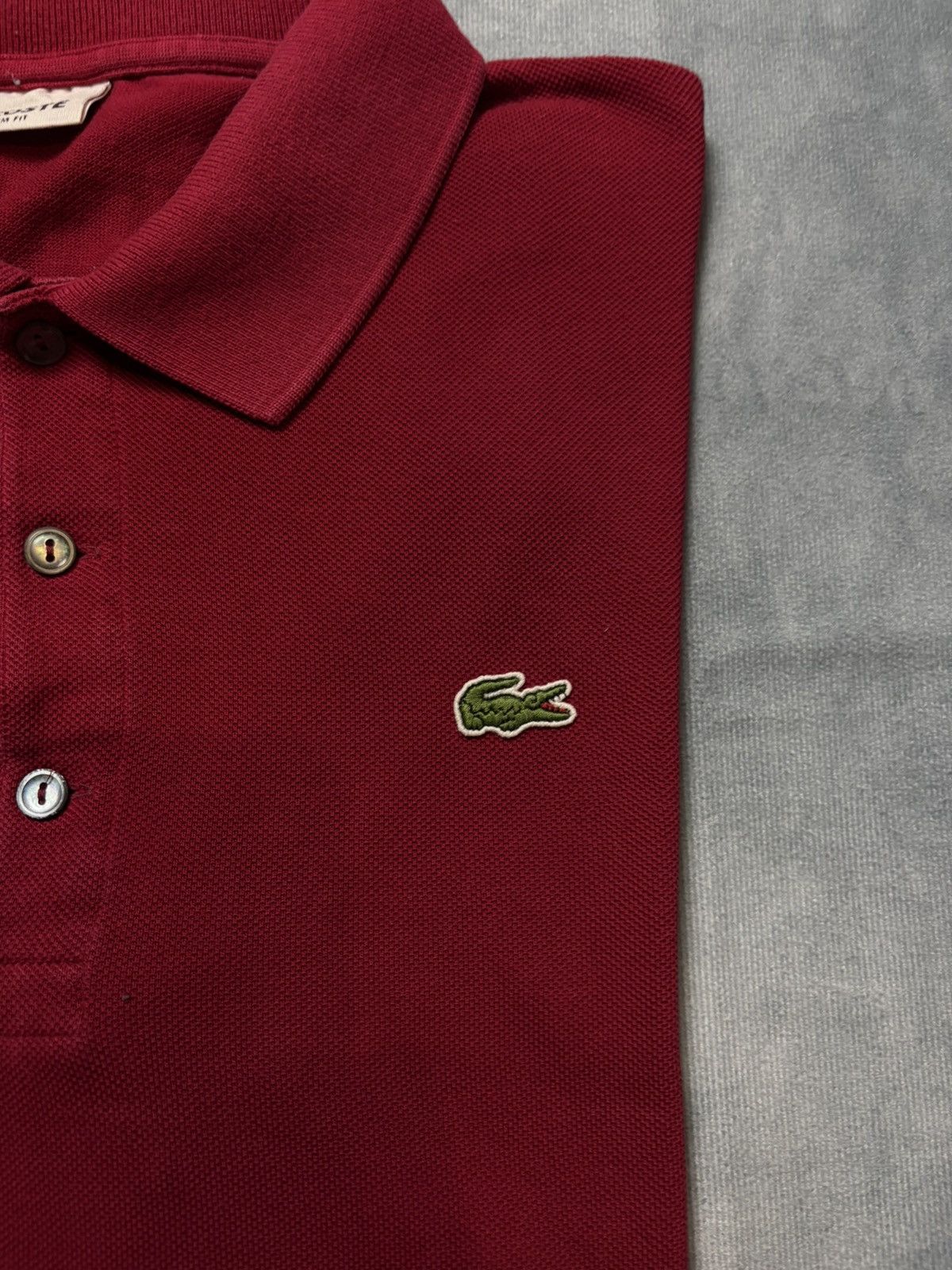 Lacoste × Vintage Lacoste Classic Piqué Polo Burgundy – Size 5 (F010) Size US L / EU 52-54 / 3 - 2 Thumbnail
