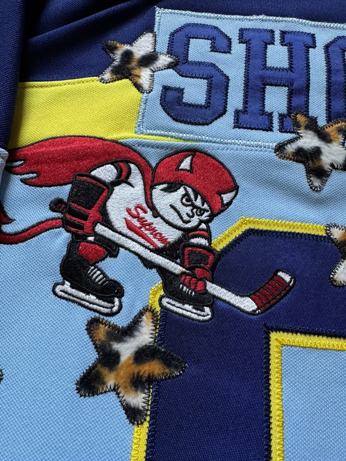 Supreme Supreme Fire & Ice Patches Hockey Jersey Light Blue Size US L / EU 52-54 / 3 - 3 Thumbnail