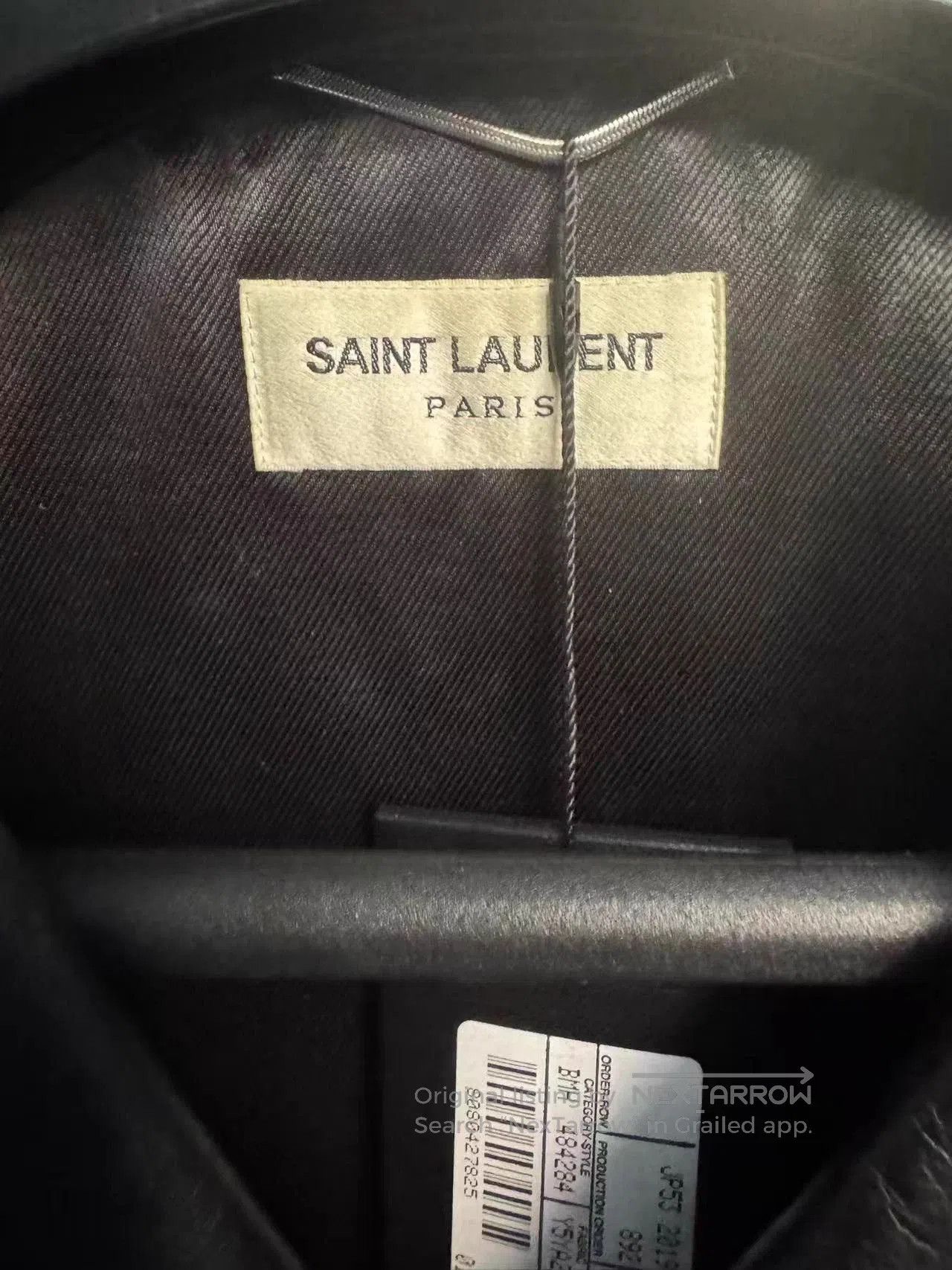 Saint Laurent Paris Black Leather Biker Jacket, Size M. Size US M / EU 48-50 / 2 - 2 Thumbnail