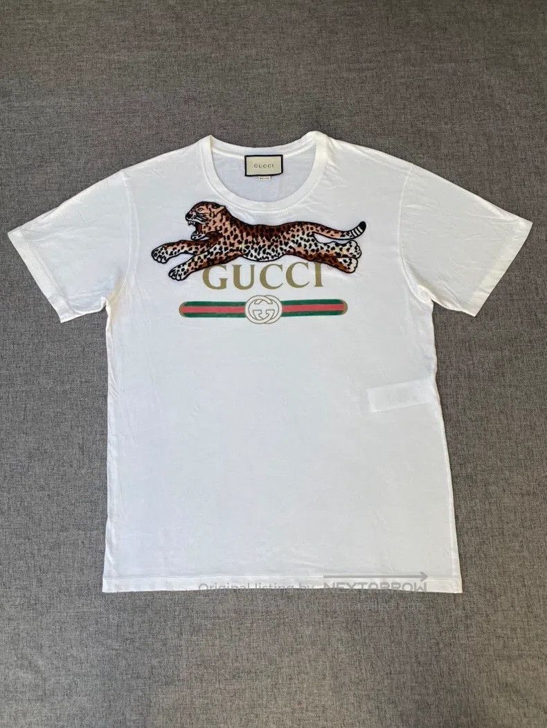 Gucci Gucci Leopard embroidered cotton short-sleeved T-shirt Size US L / EU 52-54 / 3 - 1 Thumbnail