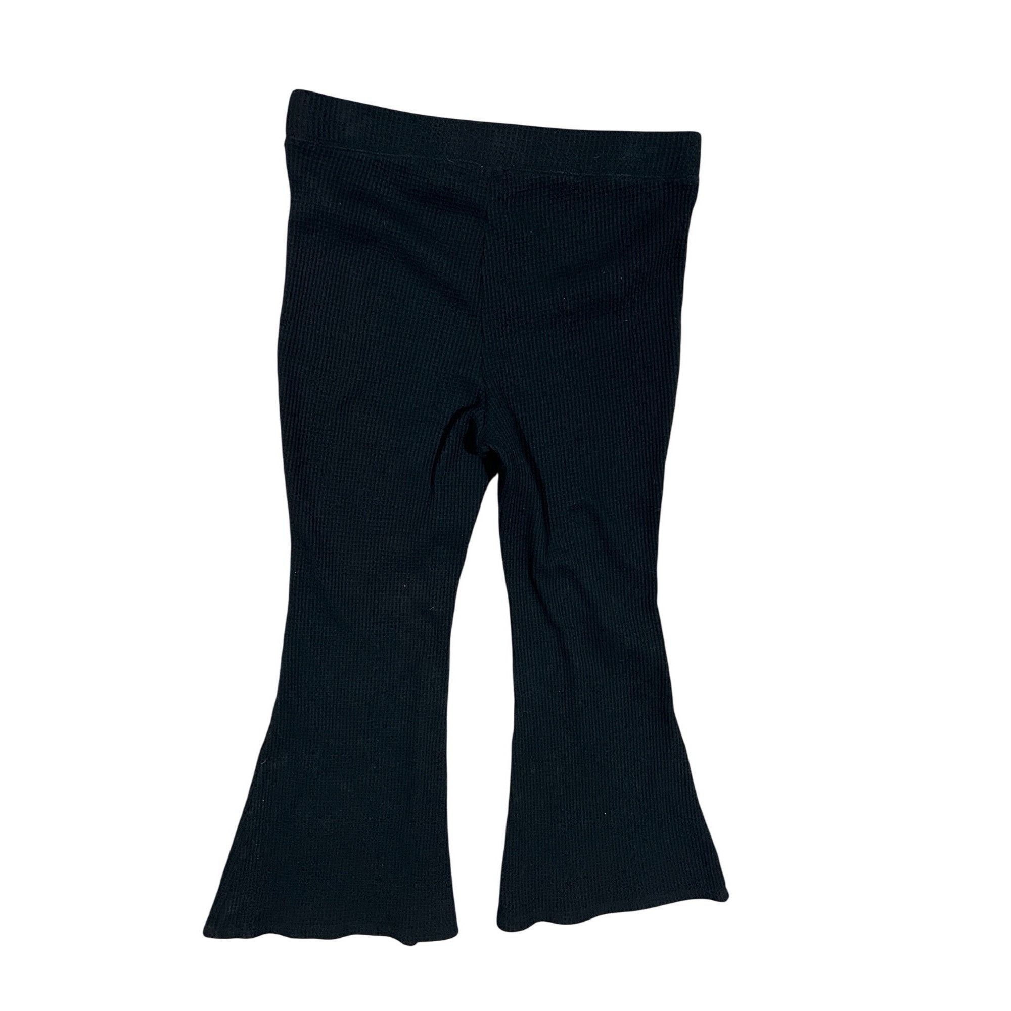 American Eagle Outfitters Aerie XL Black Ribbed Knit Flared Pants With Elastic Waistba Size 28" / US 6 / IT 42 - 3 Thumbnail