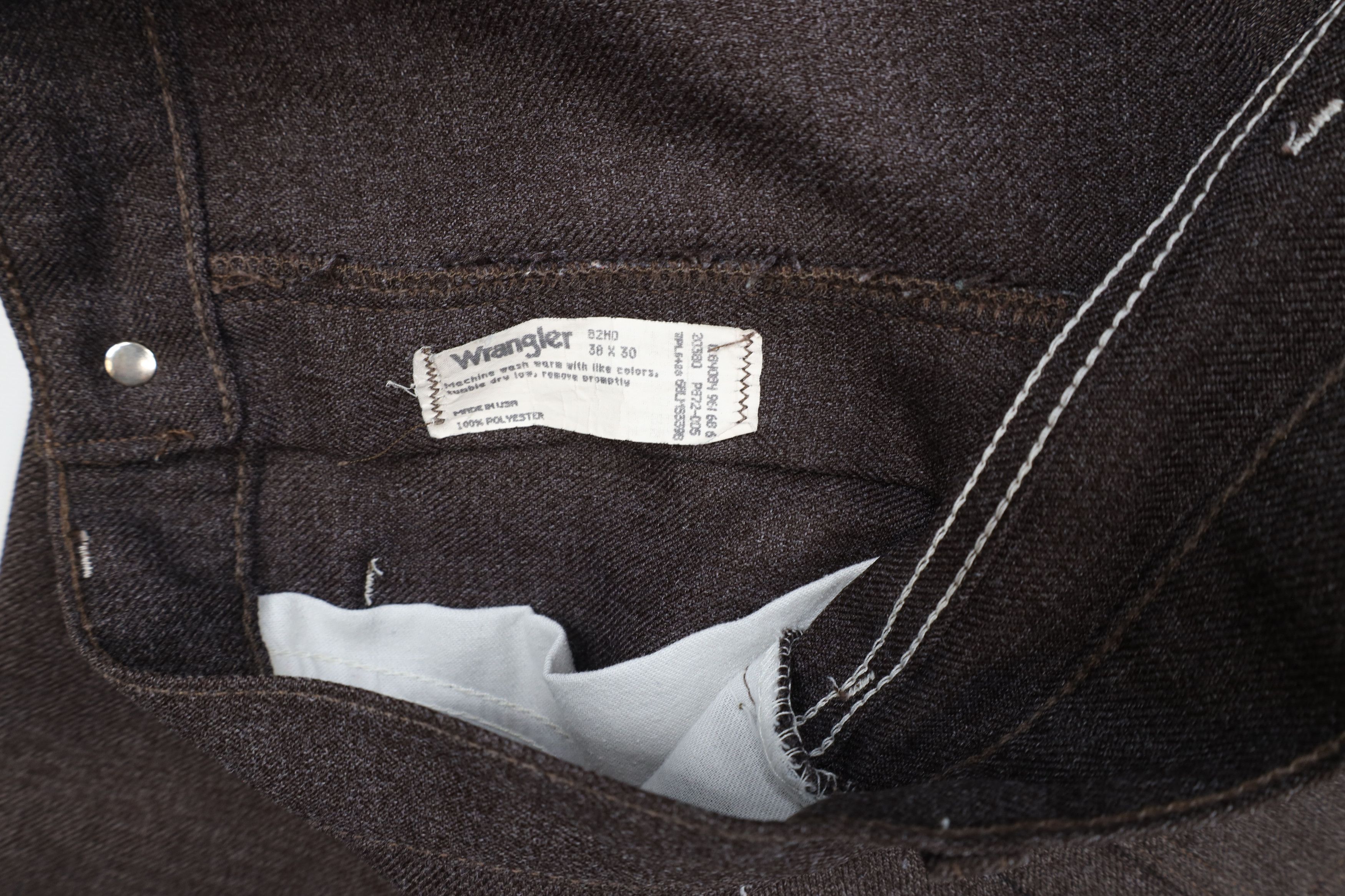 Vintage × Wrangler Vintage 90s Wrangler Wide Leg Pants Heather Brown USA Size US 36 / EU 52 - 9 Thumbnail
