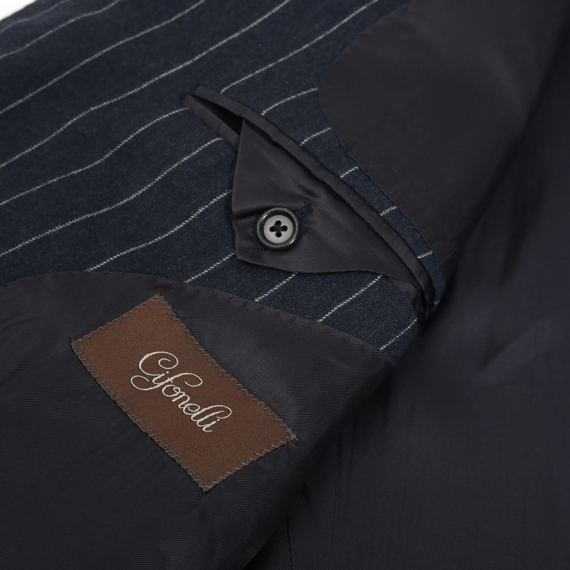 Cifonelli CIFONELLI navy chalk-stripe flannel suit (54 EU) Size 54R - 9 Thumbnail