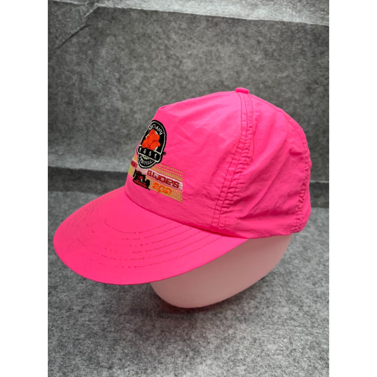 Vintage VINTAGE Portland Rose Festival GI Joe's Race Hat Cap Snap Back Adult One Size Pink Nylon Size ONE SIZE - 4 Thumbnail
