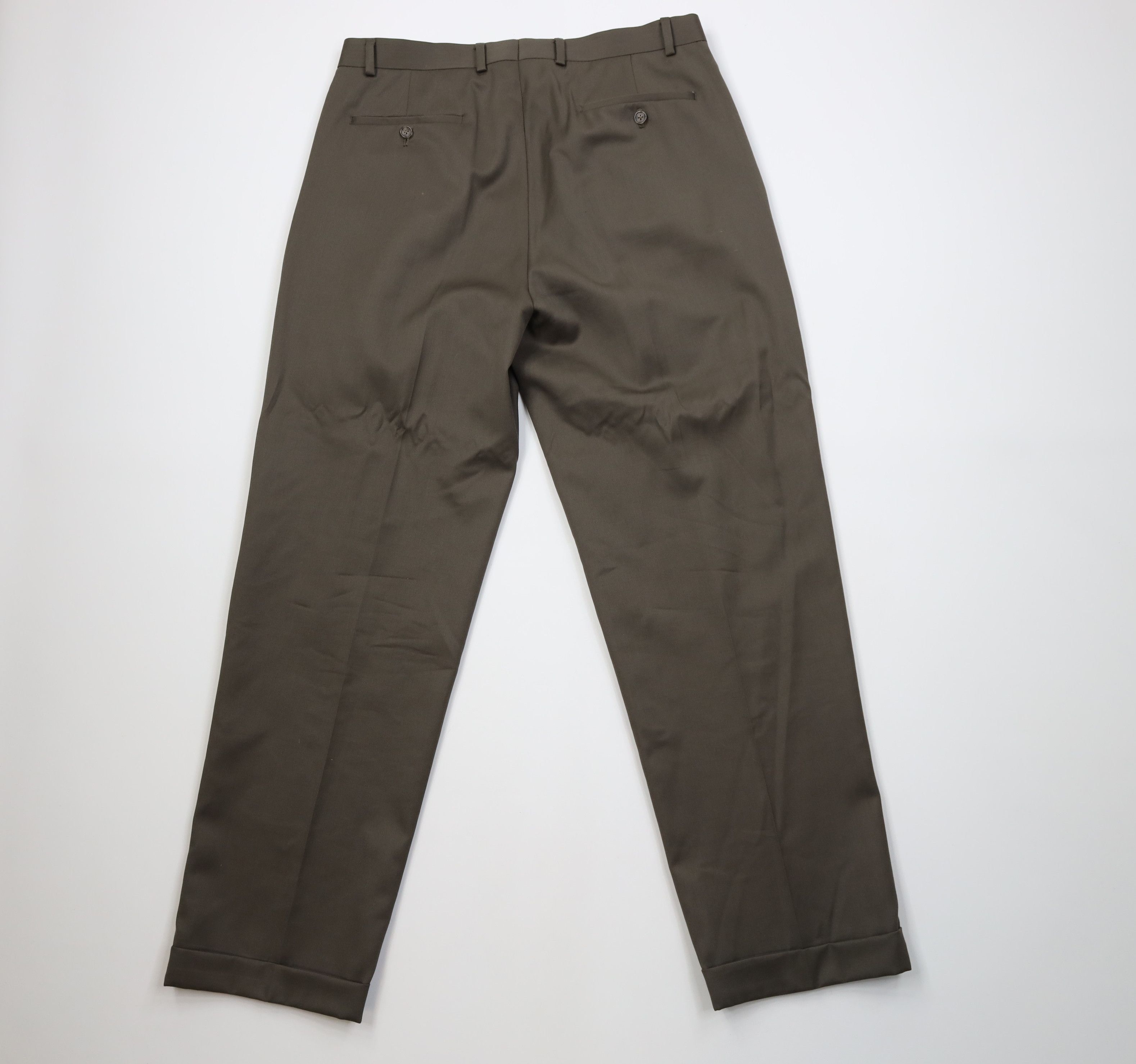 Vintage Vintage 90s Streetwear Wool Knit Wide Leg Chino Pants Brown Size US 34 / EU 50 - 10 Thumbnail