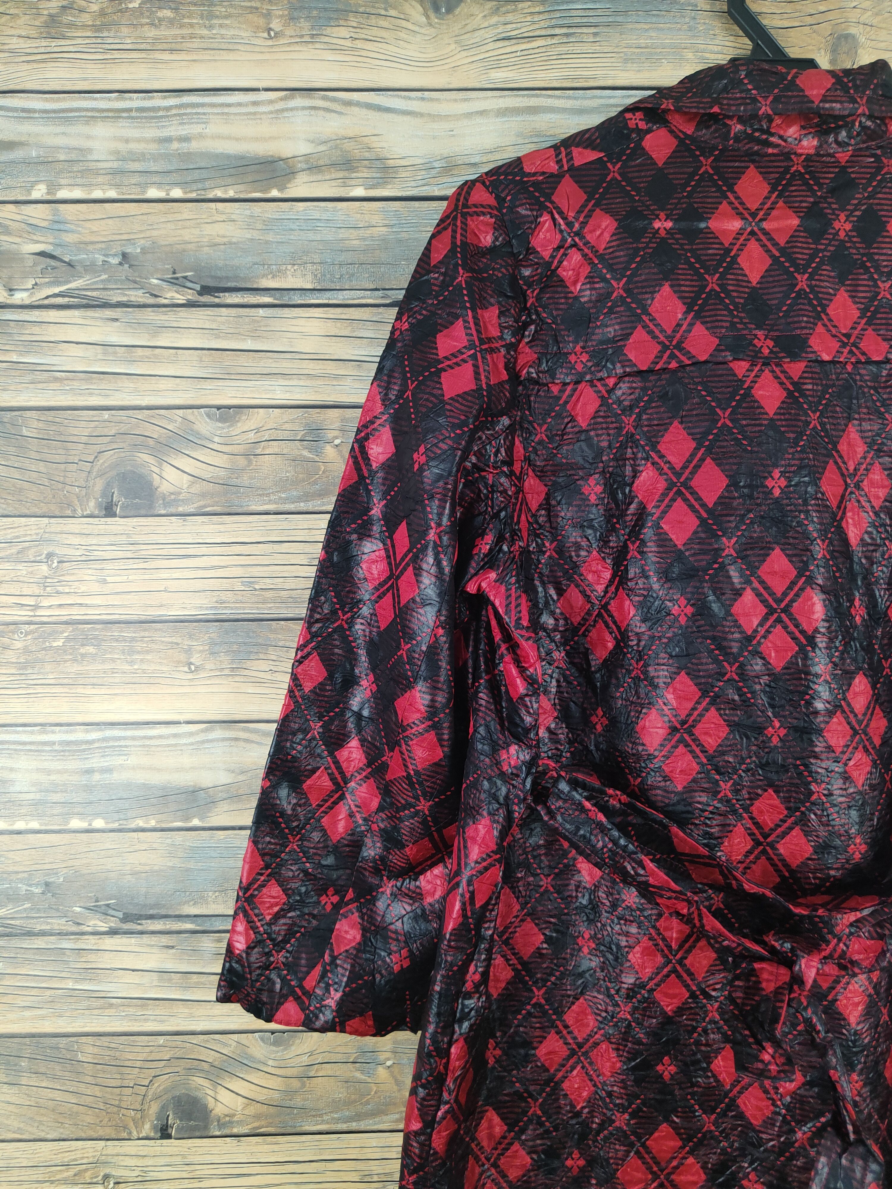 Japanese Brand × Vintage Avant garde fashion by Japanese Brand Red Black Coats Size L / US 10 / IT 46 - 7 Thumbnail