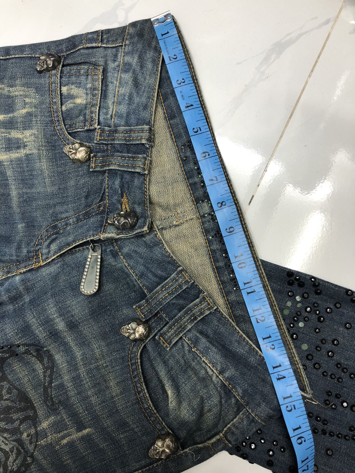 Philipp Plein RARE🔥OG PHILIPP PLEIN TIGER SKULL N CROSS EMBROIDERY JEANS Size 30" / US 8 / IT 44 - 11 Thumbnail