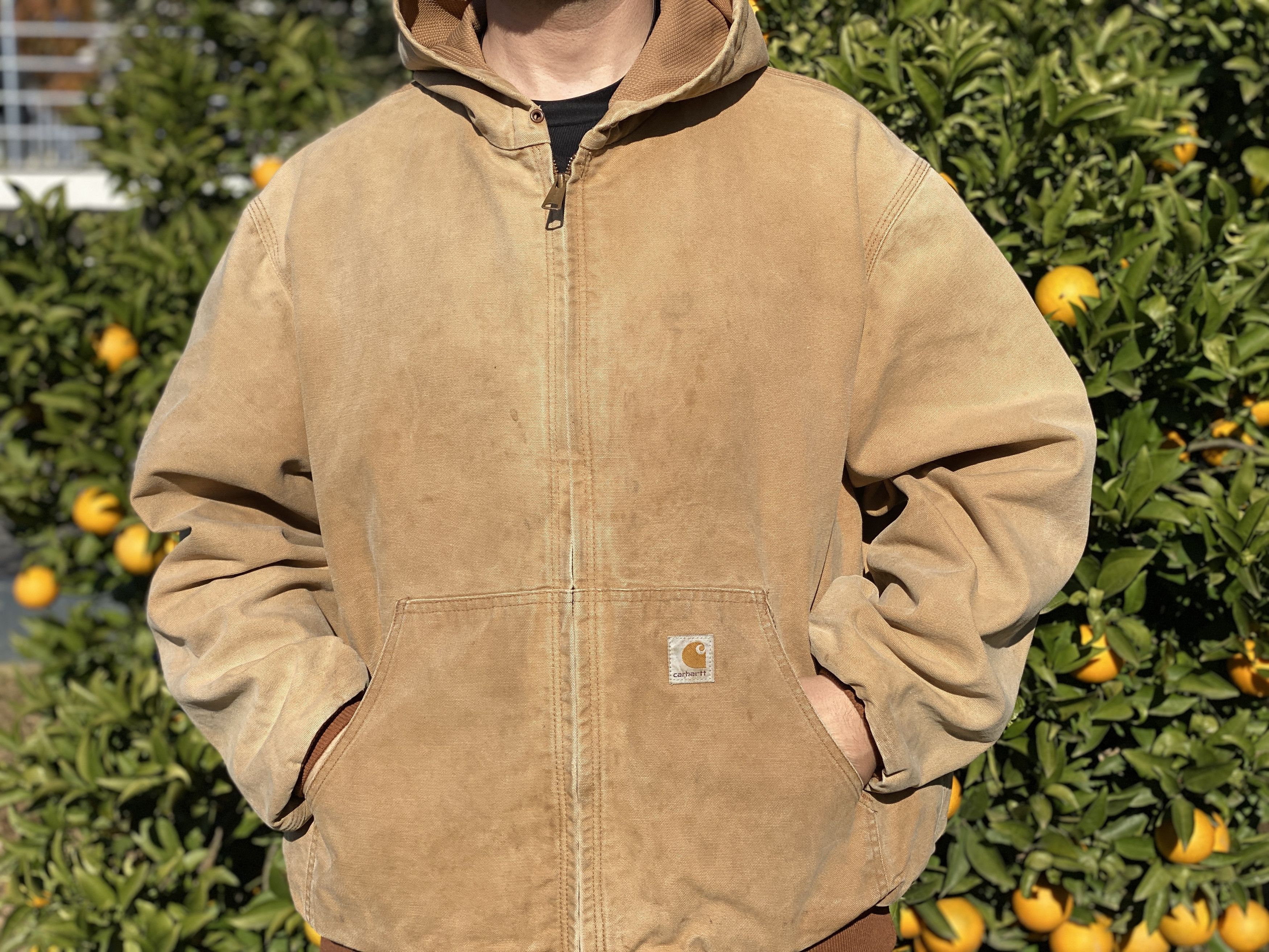 Rare 90 J131 BRN Carhartt Duck Thermal Lined Active size XL