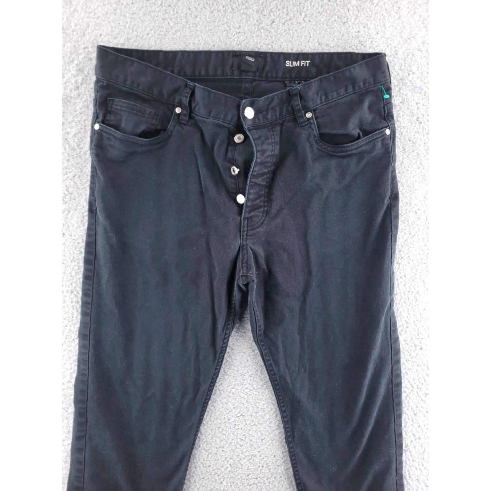 H&M H&M Slim Skinny Jeans Mens 32x29 Black Denim Button Fly Jeans Slim Mens 32 Blue Vintage No Size US 32 / EU 48 - 2 Thumbnail