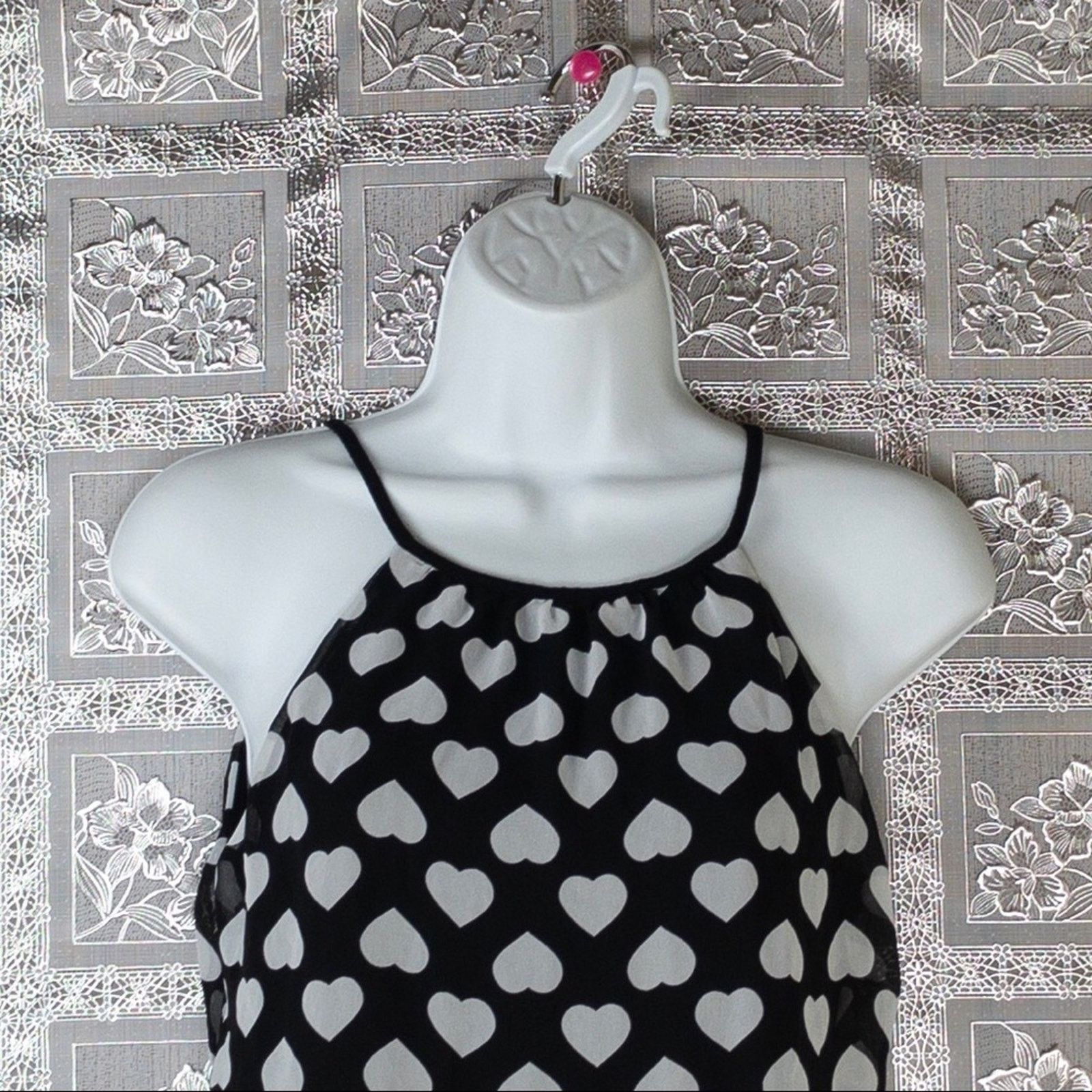 Express Express Heart Print Tie Back Blouse Halter Top Size XS / US 0-2 / IT 36-38 - 3 Thumbnail