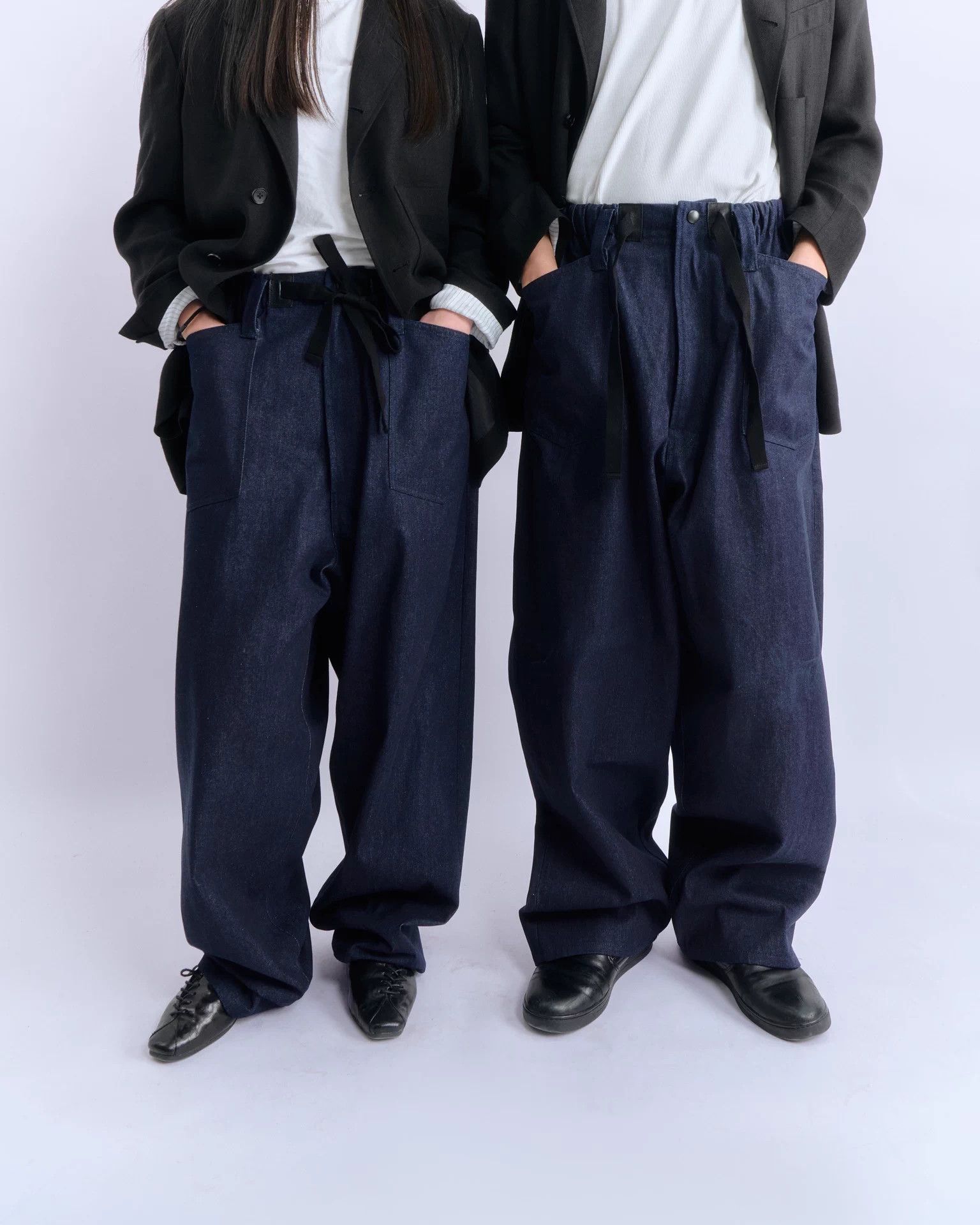 Other YUKIO SATO Navy Denim Wide Leg Sato Pants Size US 30 / EU 46 - 3 Thumbnail