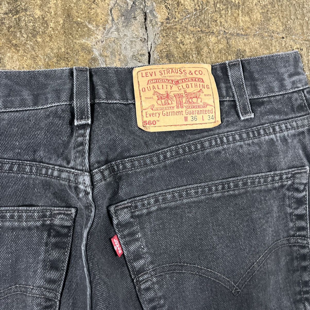 Levi's × Vintage Crazy Vintage 90s Levi's 560 Baggy Loose Fit Skater Jeans Size US 36 / EU 52 - 3 Thumbnail