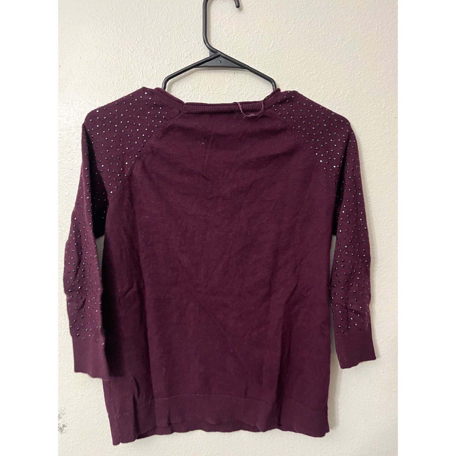 Apt. 9 VINTAGE Apt. 9 Sweater Shirt Women XS Maroon 3/4 Sleeve Boat Neck Pullover Women’s XS Size XS / US 0-2 / IT 36-38 - 3 Thumbnail