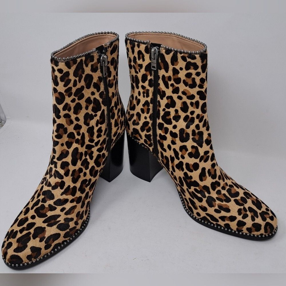 Coach NWT Coach Drea Ankle Boots Bootie Zip Shoes Heels Leopard C Size US 8 / IT 38 - 7 Thumbnail