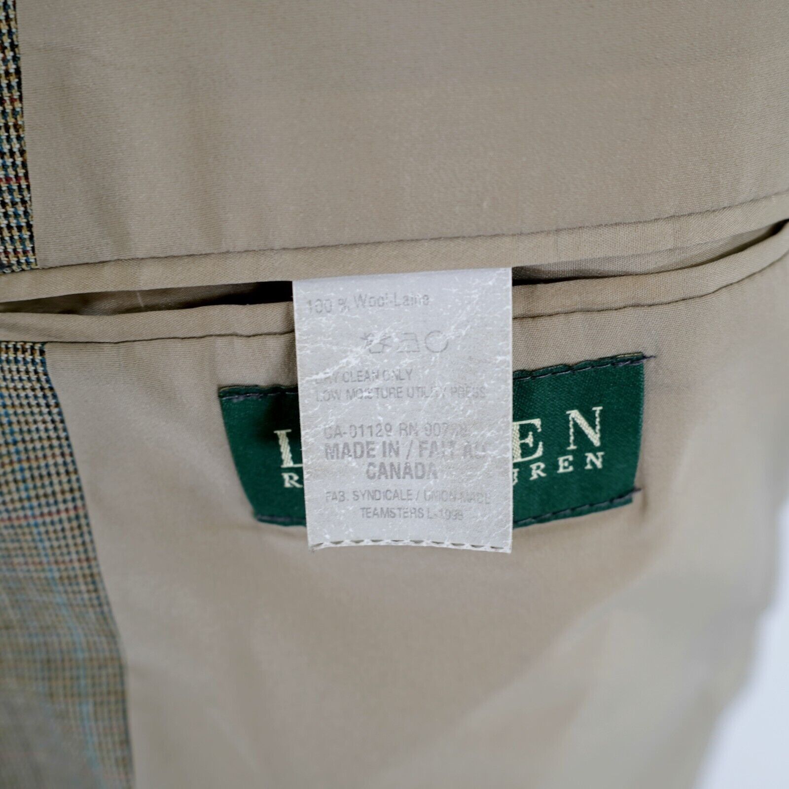 Ralph Lauren Lauren Ralph Lauren Tan Wool Multi-Colored Check 44L Sport C Size 44L - 7 Thumbnail