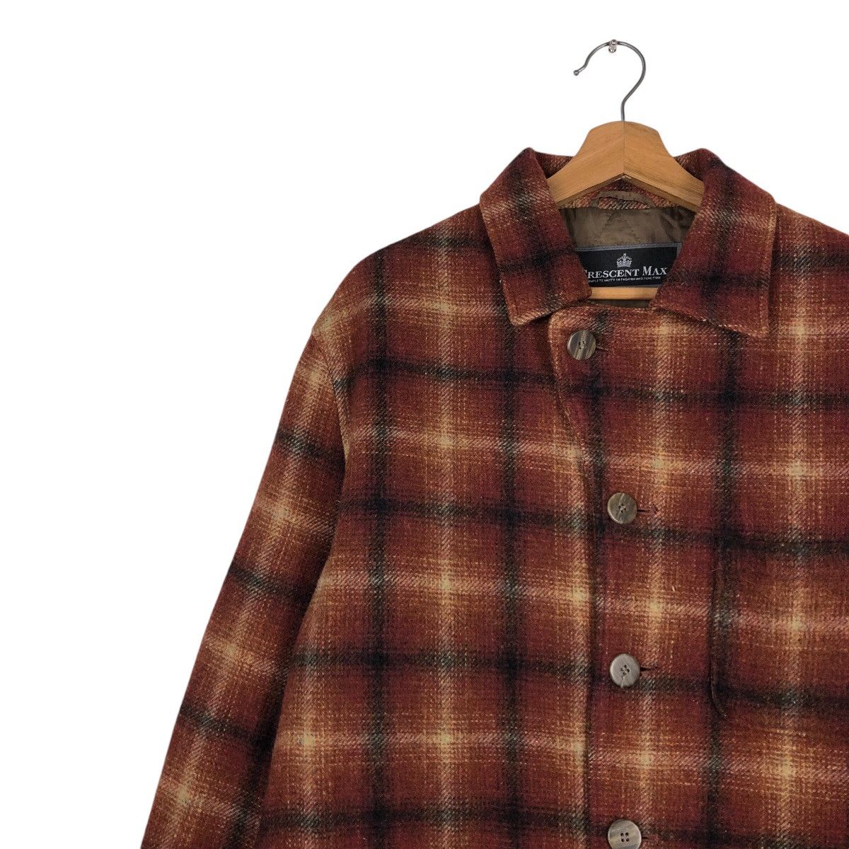 Japanese Brand 📌Vintage Wool Worker Jacket Zipper Crescent Max Tartan Size US M / EU 48-50 / 2 - 8 Thumbnail