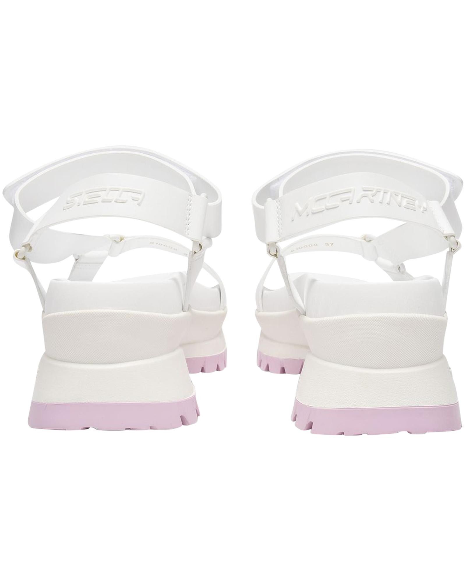 image of Stella Mccartney Adjustable Platform Sandals With Vibram Sole In White Synthetic Leather, Women's (