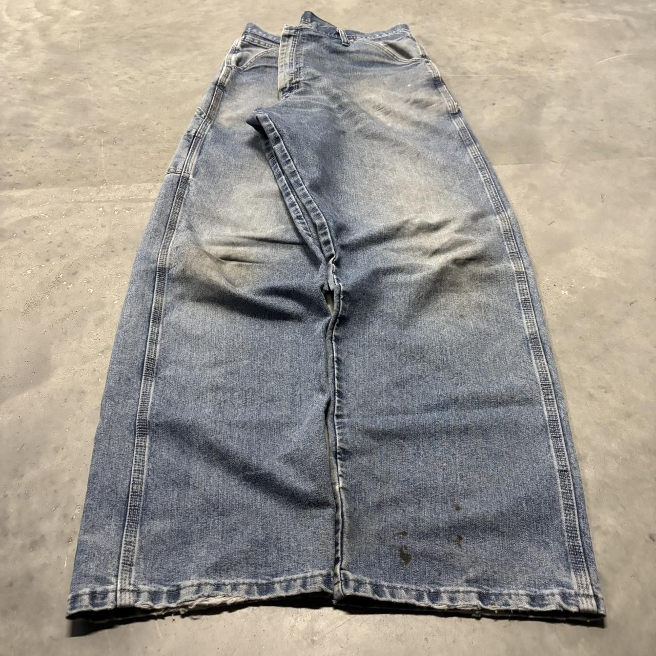 Japanese Brand × Vintage Crazy Vintage Y2K/2000s Baggy Light Wash Skater Style Carpenter Denim Jeans! Size US 36 / EU 52 - 3 Thumbnail