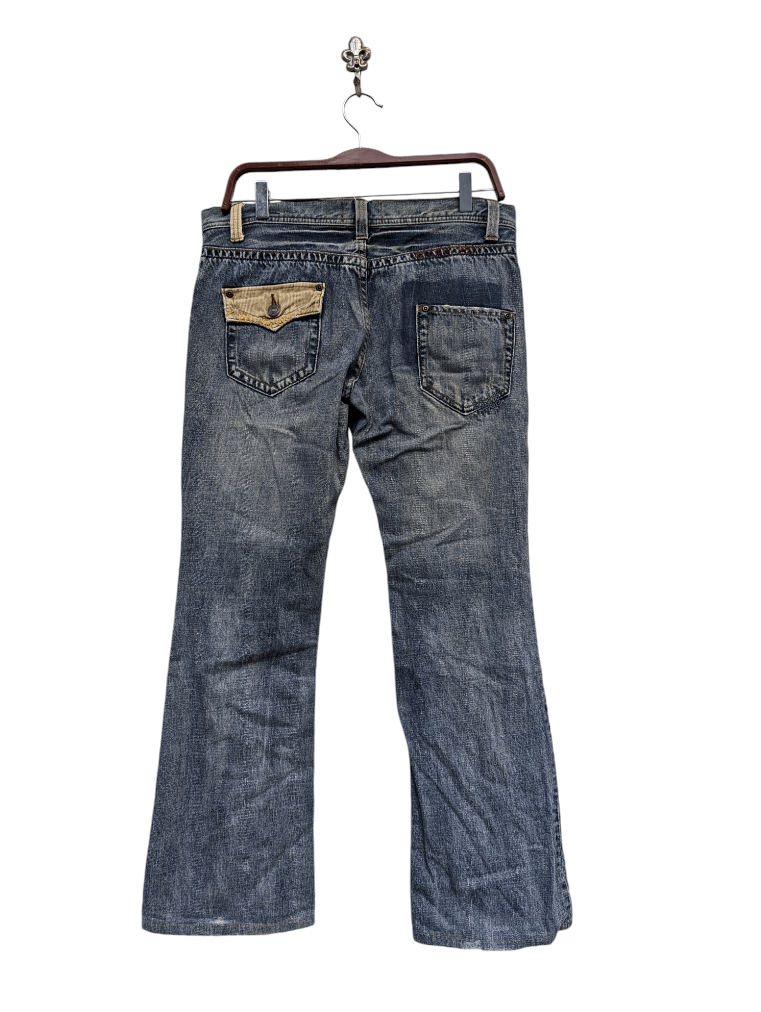 Japanese Brand × Vintage JAPANESE BRAND PATCHES DENIM PANTS Size 31" - 2 Thumbnail