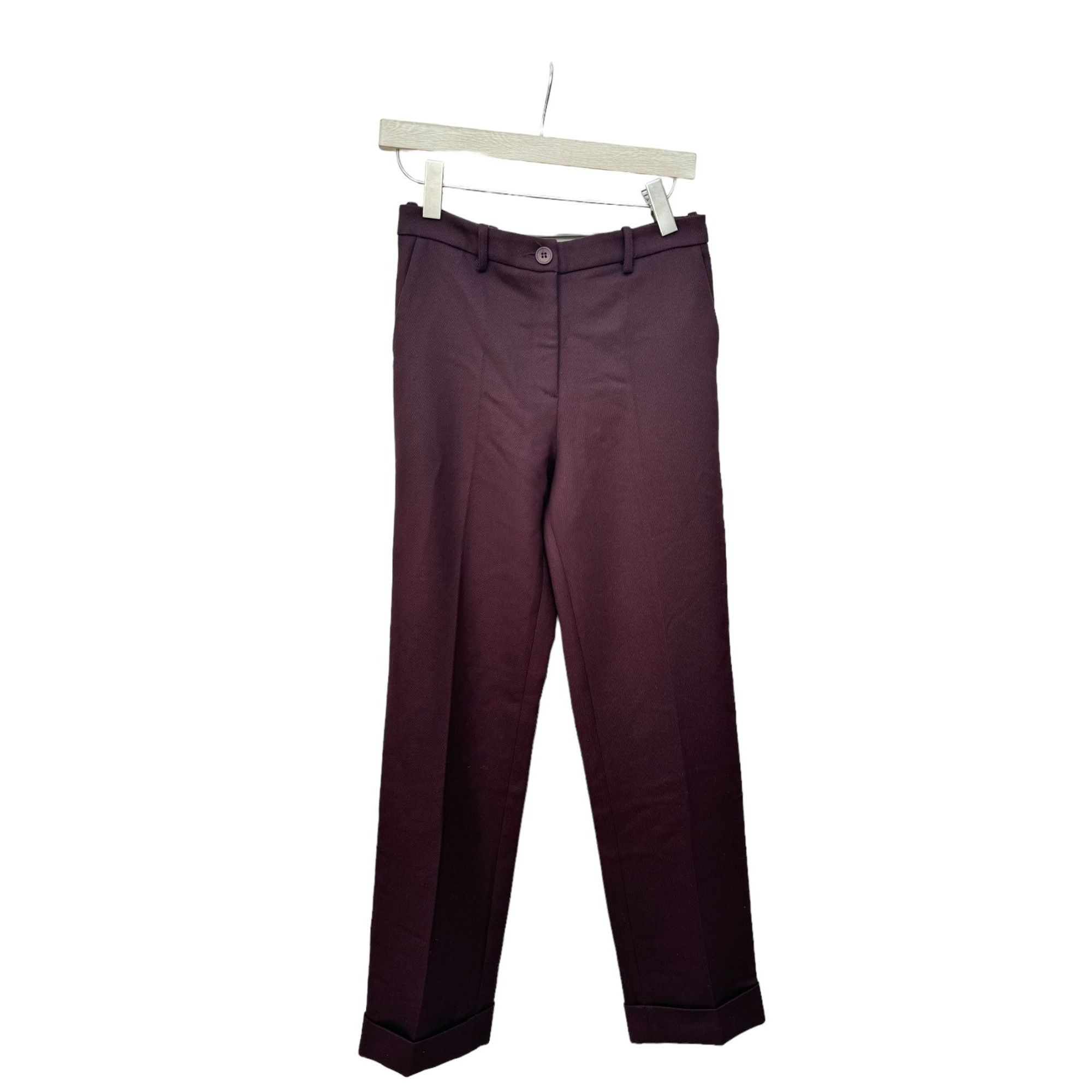 Jacquemus La Reconstruction Burgundy Wool Pants Size 26" / US 2 / IT 38 - 1 Thumbnail