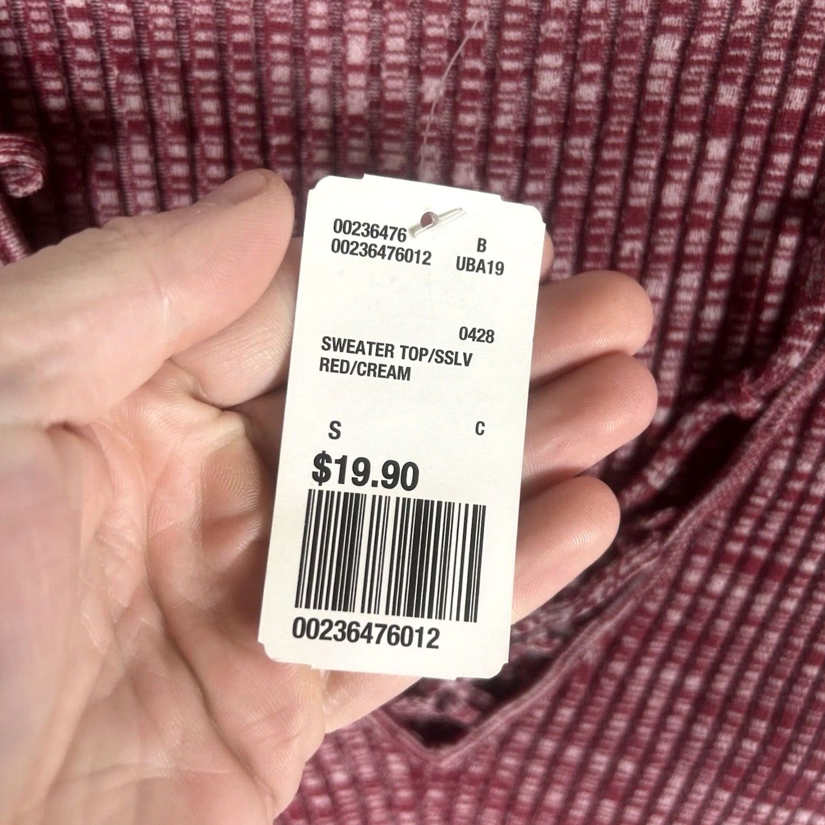 Forever 21 FOREVER 21 Deep V-Neck Sweater Top Womens S Red Knit Stretch Short Sleeve Cropped Blouse Size S / US 4 / IT 40 - 2 Thumbnail