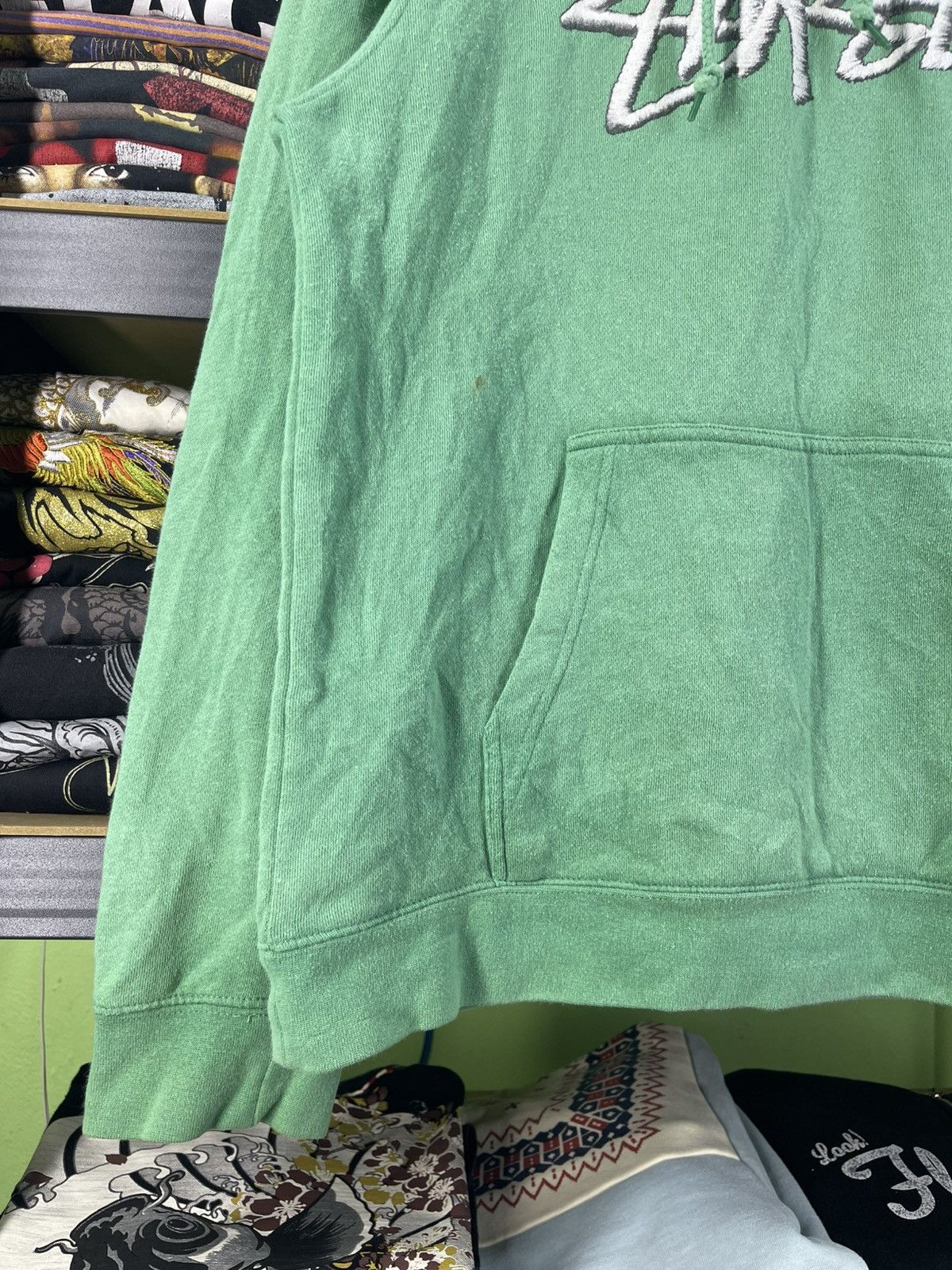 Stussy Vintage Stussy Big Stock Hoodie Pale Dark Green Size US M / EU 48-50 / 2 - 4 Thumbnail