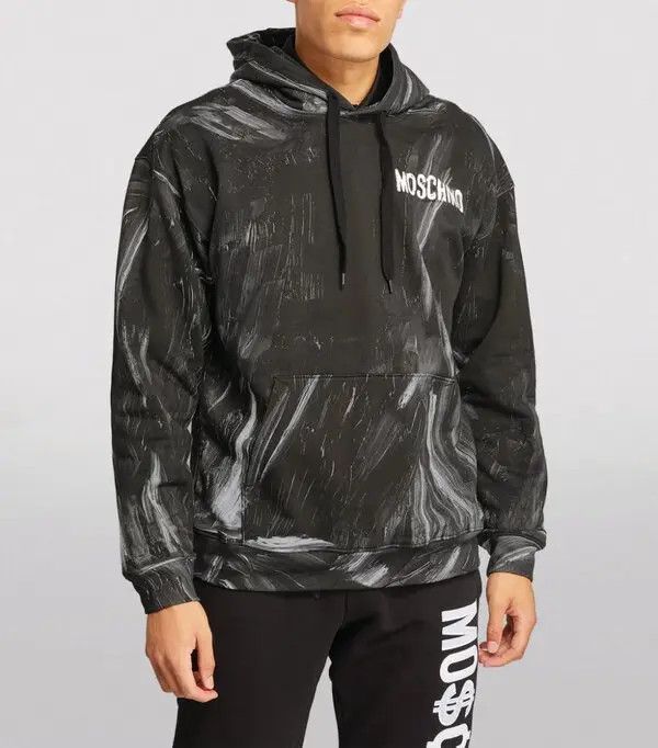 Moschino o1y0225 Logo Hoodie in Black/White Size US S / EU 44-46 / 1 - 4 Thumbnail