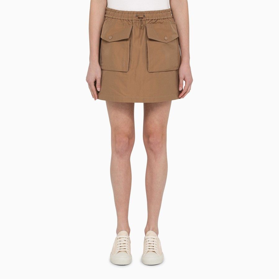Moncler o1d2blof0924 Cotton-Blend Miniskirt in Beige Size 27" / US 4 / IT 40 - 1 Thumbnail