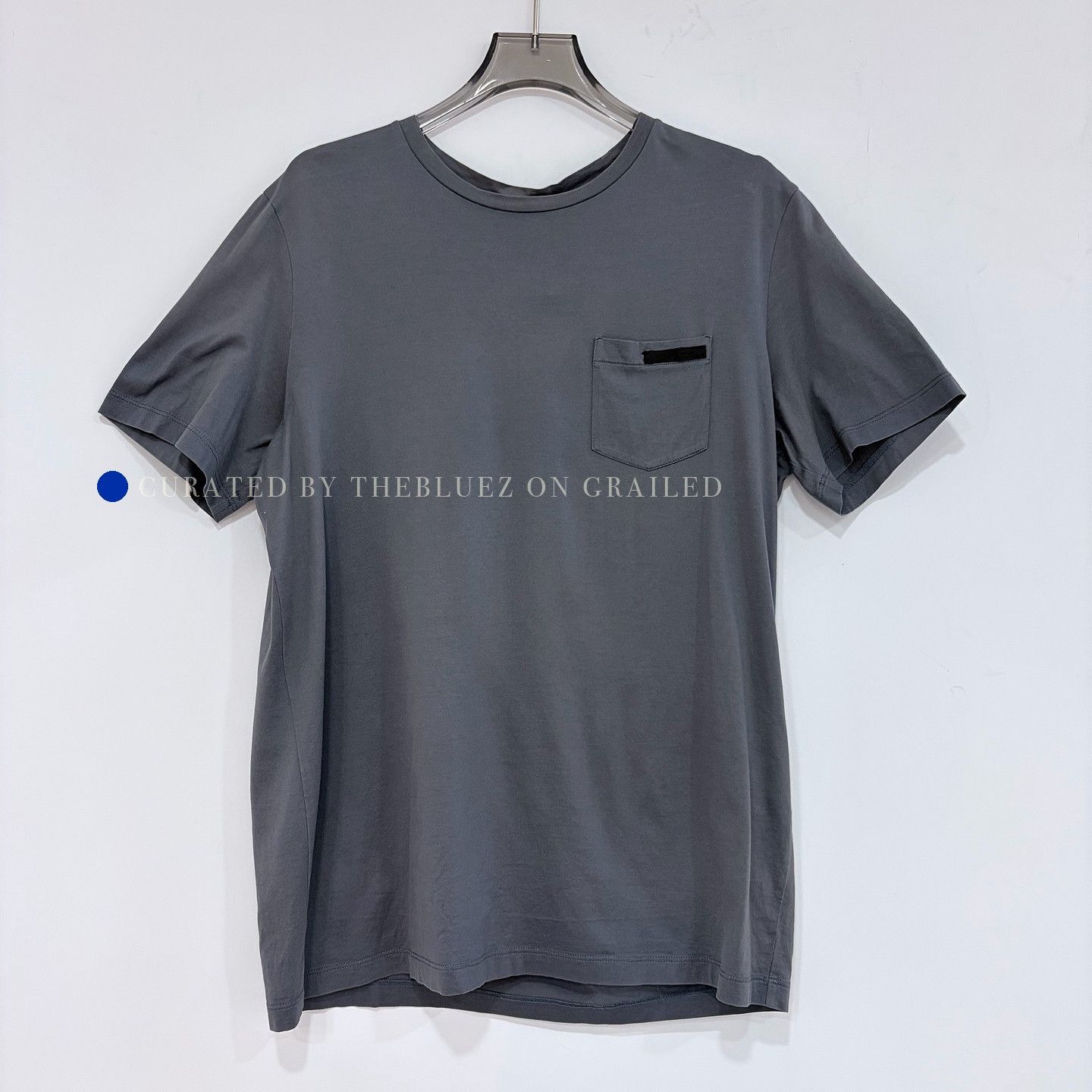 Prada Gray Short-Sleeve T-Shirt with Chest Pocket Size US M / EU 48-50 / 2 - 1 Thumbnail