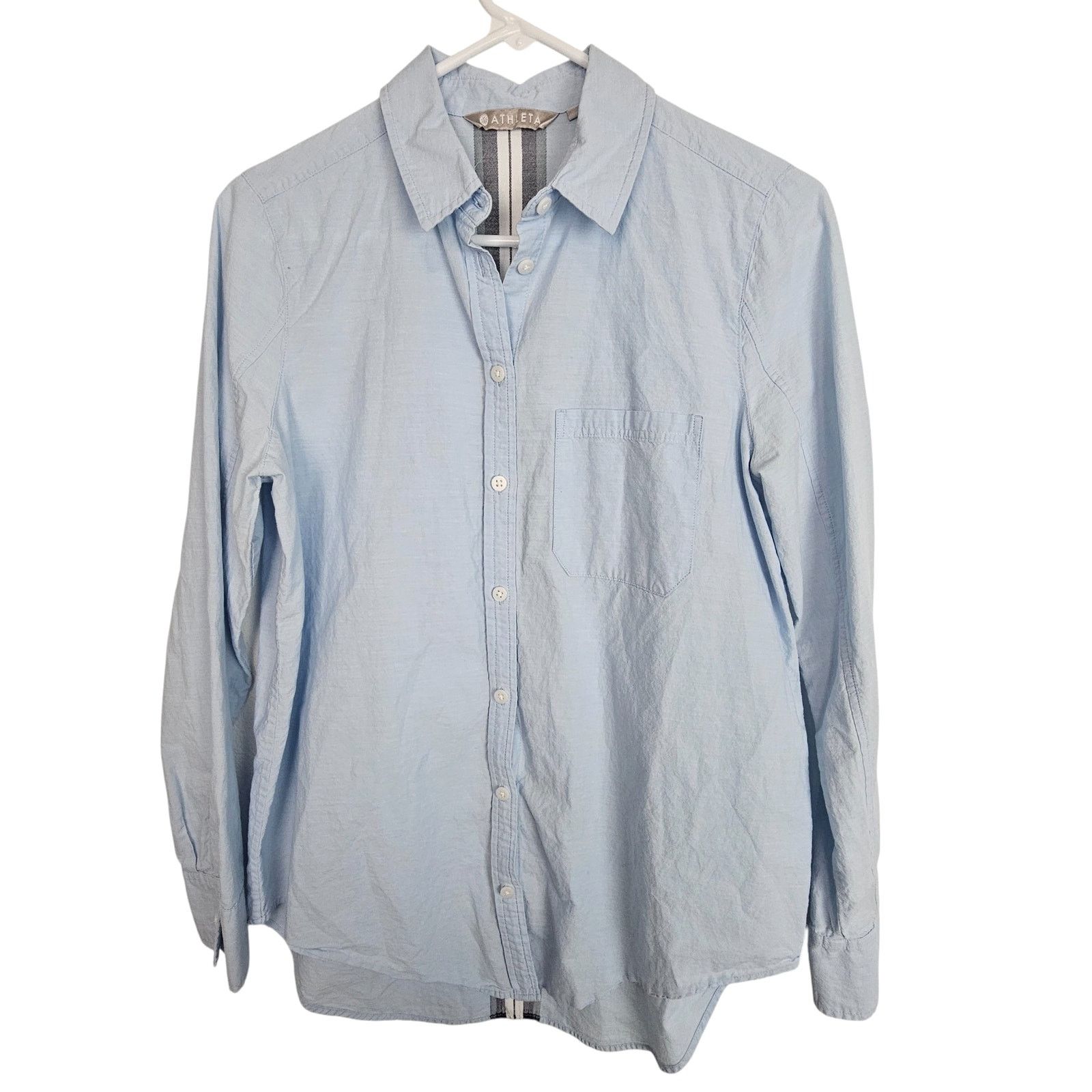 Athleta Athleta Womens Marinwood Striped Button Shirt Size S Casual Size S / US 4 / IT 40 - 2 Thumbnail