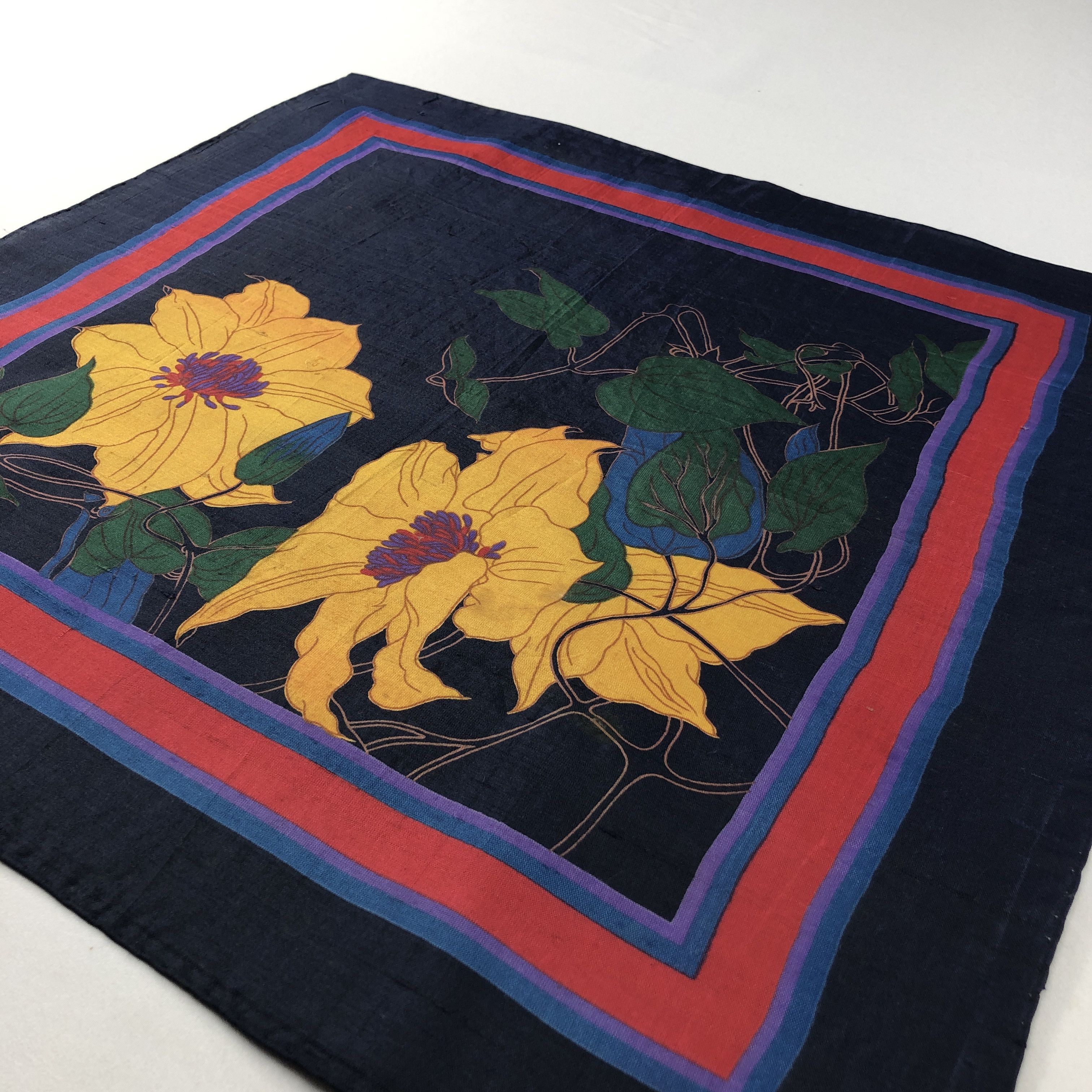 Vintage Vintage Floral Silk Handkerchief Bandana H3083 Size ONE SIZE - 2 Thumbnail