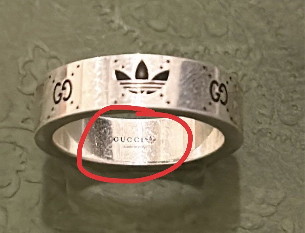 Adidas × Gucci Gucci x Adidas Engraved Interlocking G Ring Ag 925 Size ONE SIZE - 9 Thumbnail