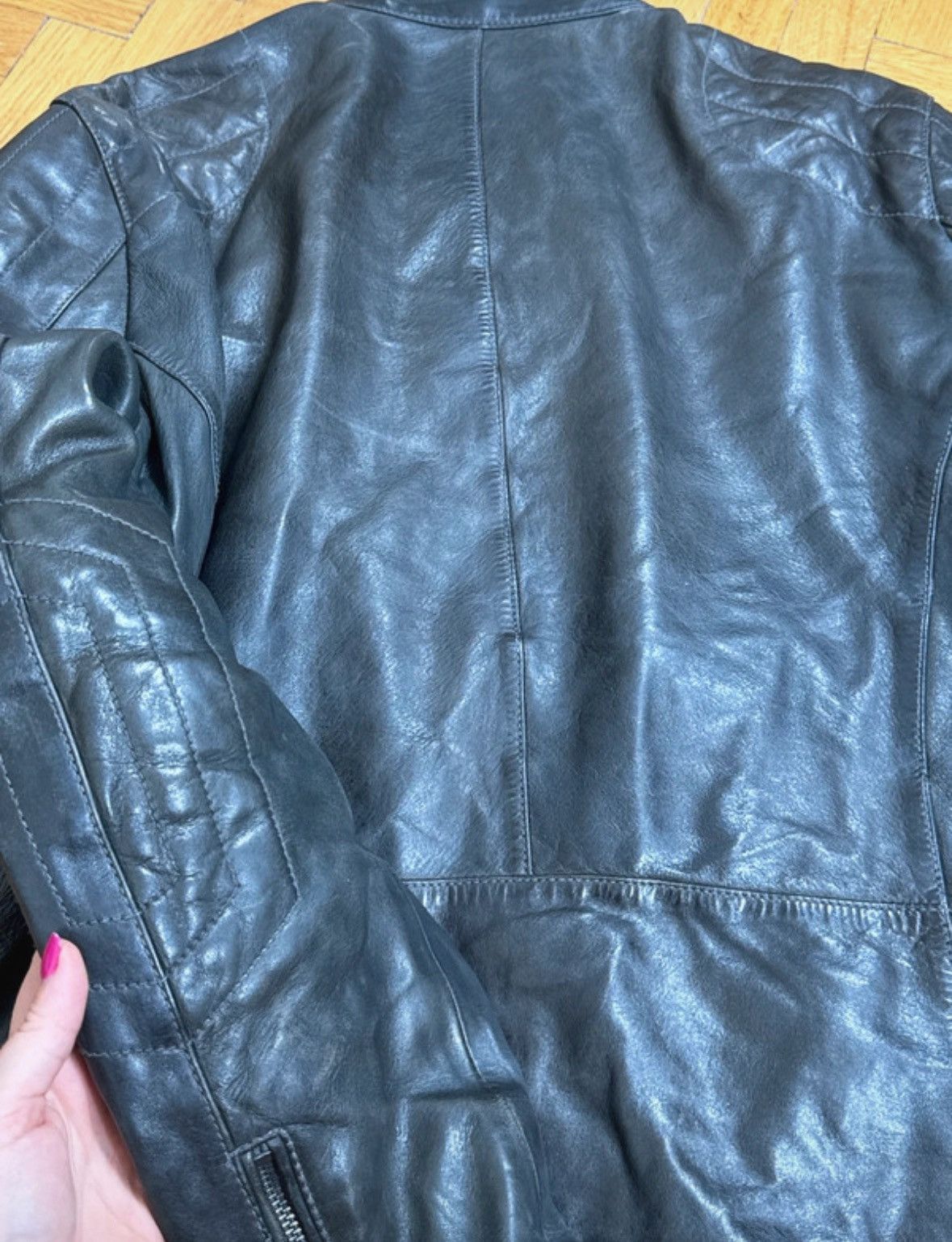 Joop! Joop! Jeans Black Lambskin Leather Biker Jacket Vintage 52 Size US L / EU 52-54 / 3 - 13 Thumbnail