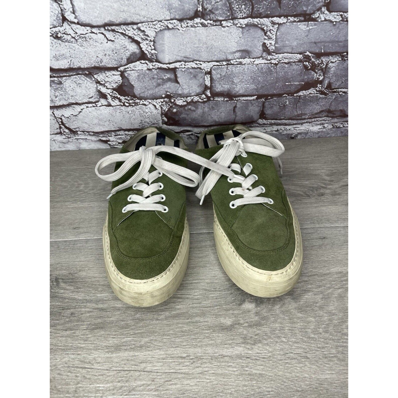 Sunnei Sunnei Green Suede Leather Slip On Lace Up Sneakers Shoes Wo Size US 11 / IT 41 - 10 Thumbnail