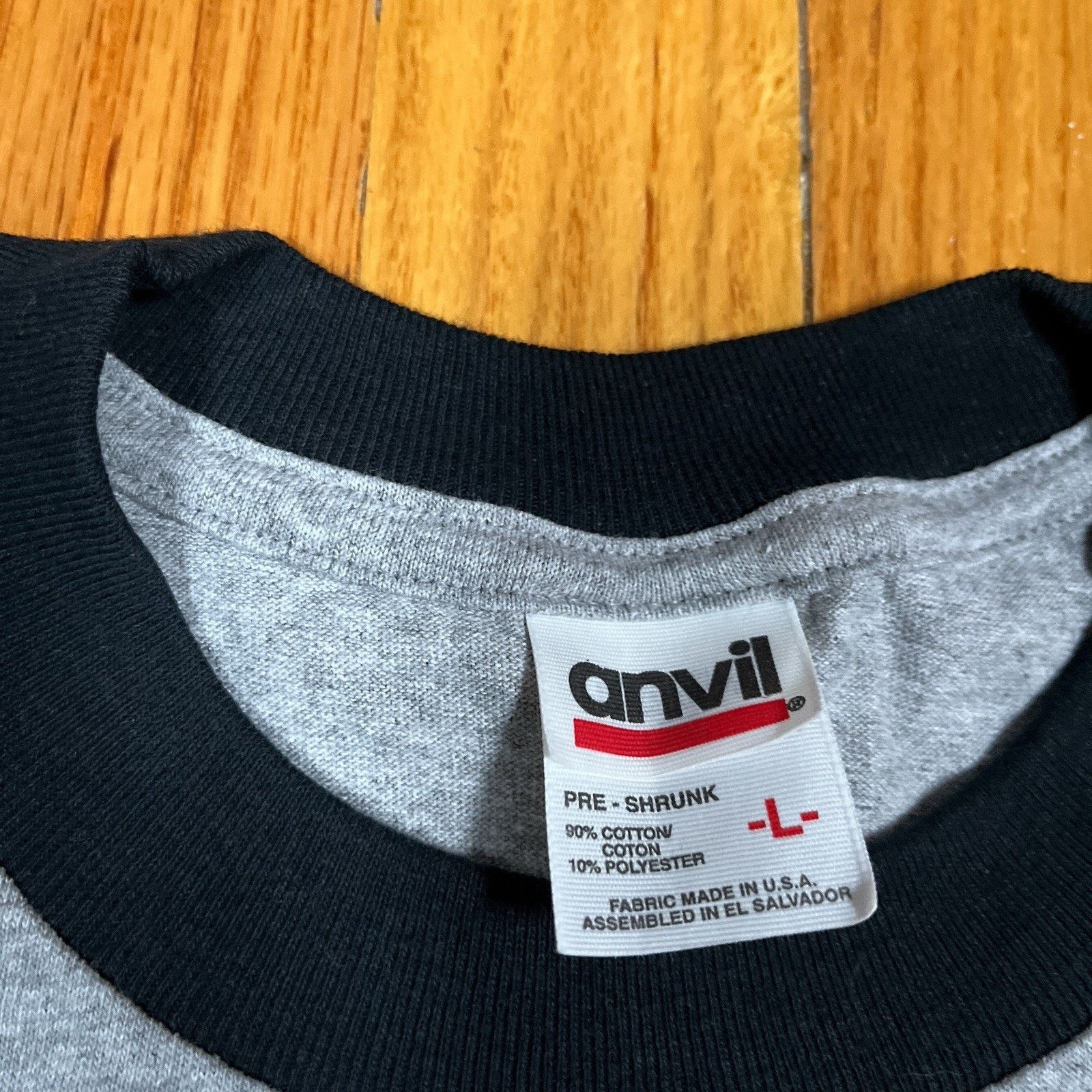 Anvil VTG Sopranos HBO Promo Grey Ringer Large T-Shirt 90s Y2K Size US L / EU 52-54 / 3 - 4 Thumbnail