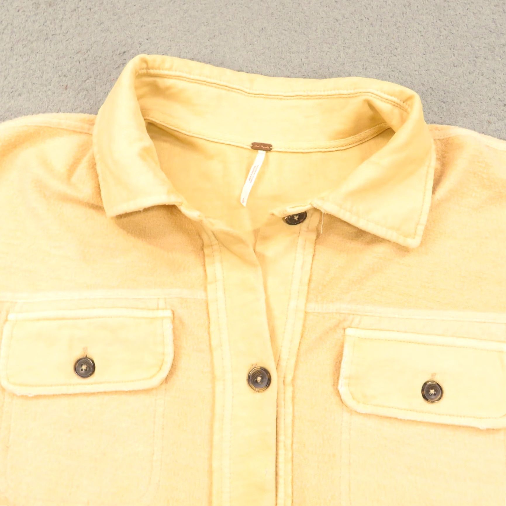 Free People Free People Shirt Womens Small Cream Oversized Shacket Jacket Button-Up Casual Sleeve Pockets Size S / US 4 / IT 40 - 4 Thumbnail