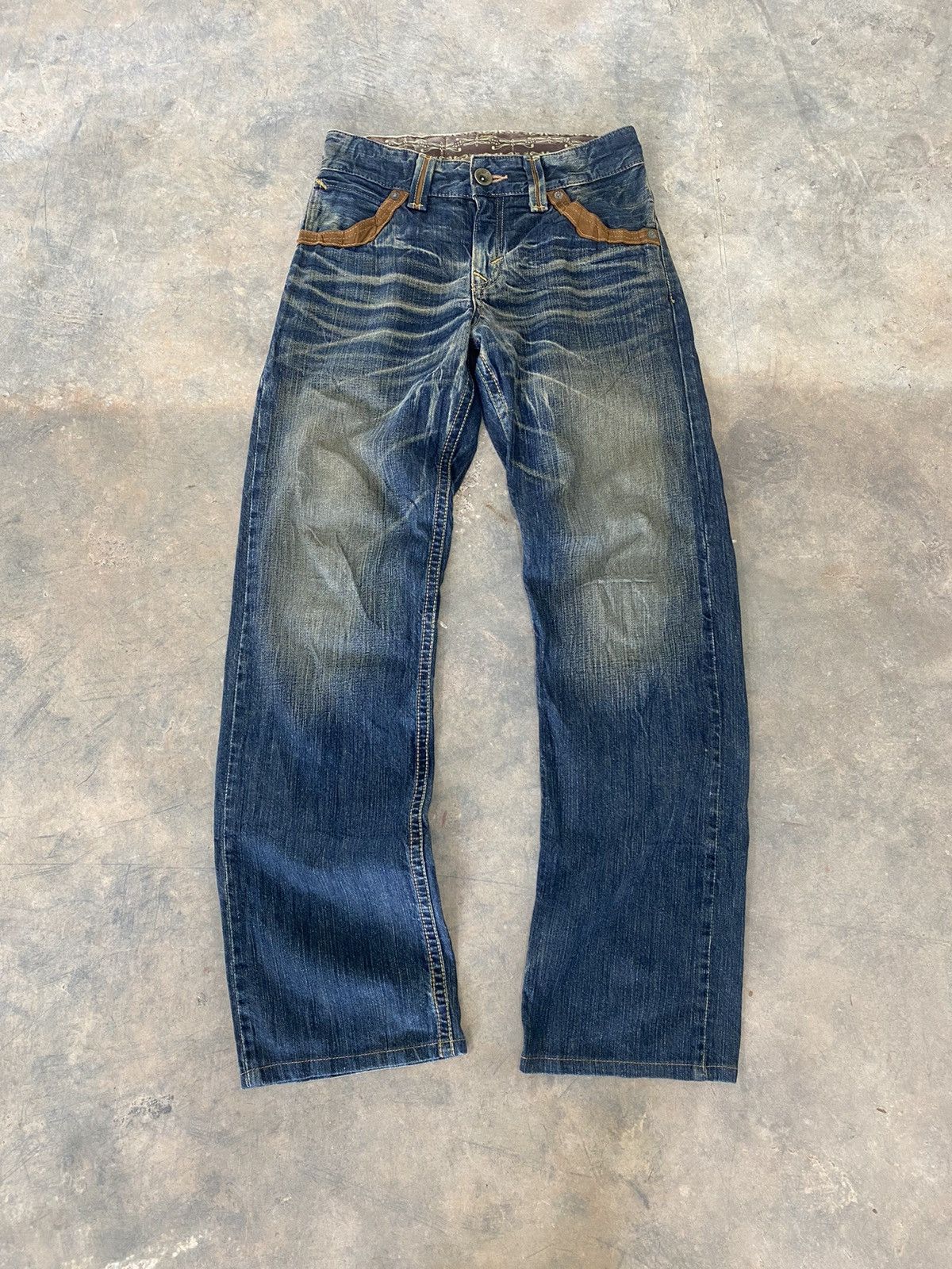Le Grande Bleu (L.G.B.) Edwin Japan Cowboy Jeans Punk Grunge Mud Wash 90s Size US 29 - 2 Thumbnail