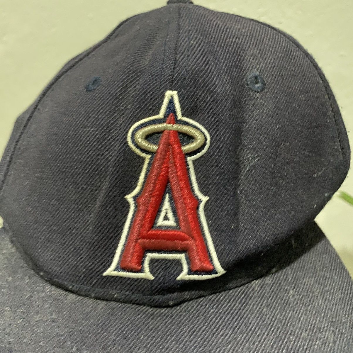 New Era Rare Vintage LA Angels Hat 7 3/8 New Era Baseball Black Size ONE SIZE - 5 Thumbnail