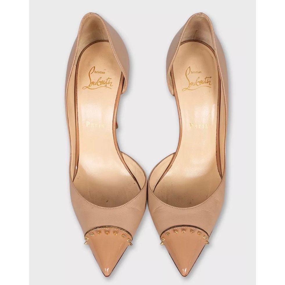 Christian Louboutin Christian Louboutin Culturella Beige Spike Pumps Sz.38 Size US 7 / IT 37 - 2 Thumbnail