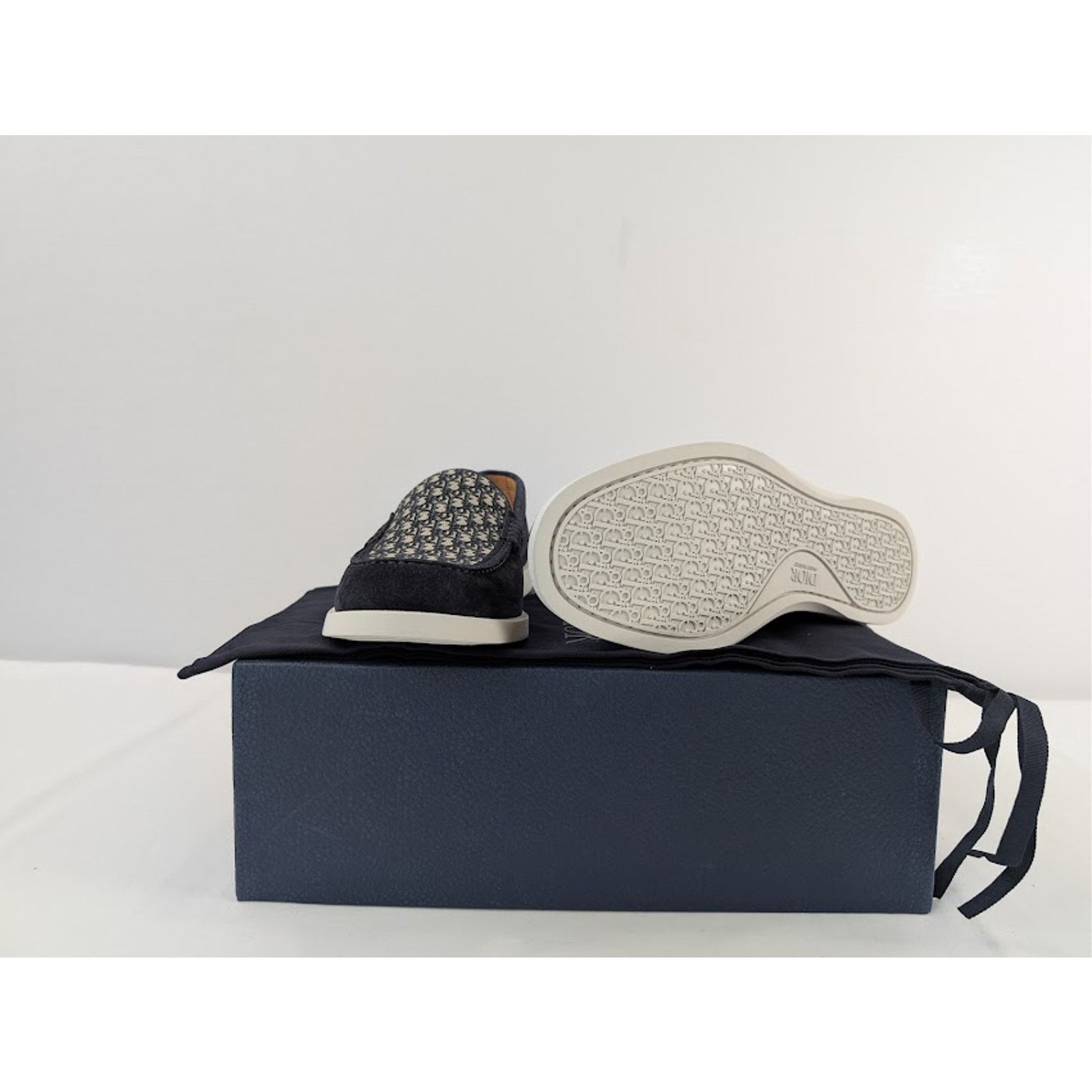 Dior o1rshd1 Granville Clean Smooth Loafer Boots in Blue / Beige Size US 12 / EU 45 - 21 Thumbnail