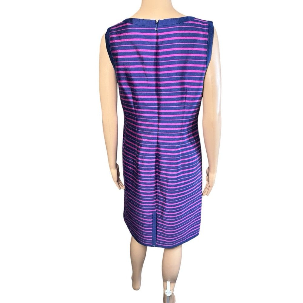 Talbots NWT New $199 Talbots Silk Blend V-Neck Stripe Dress Size 10 Size L / US 10 / IT 46 - 4 Thumbnail
